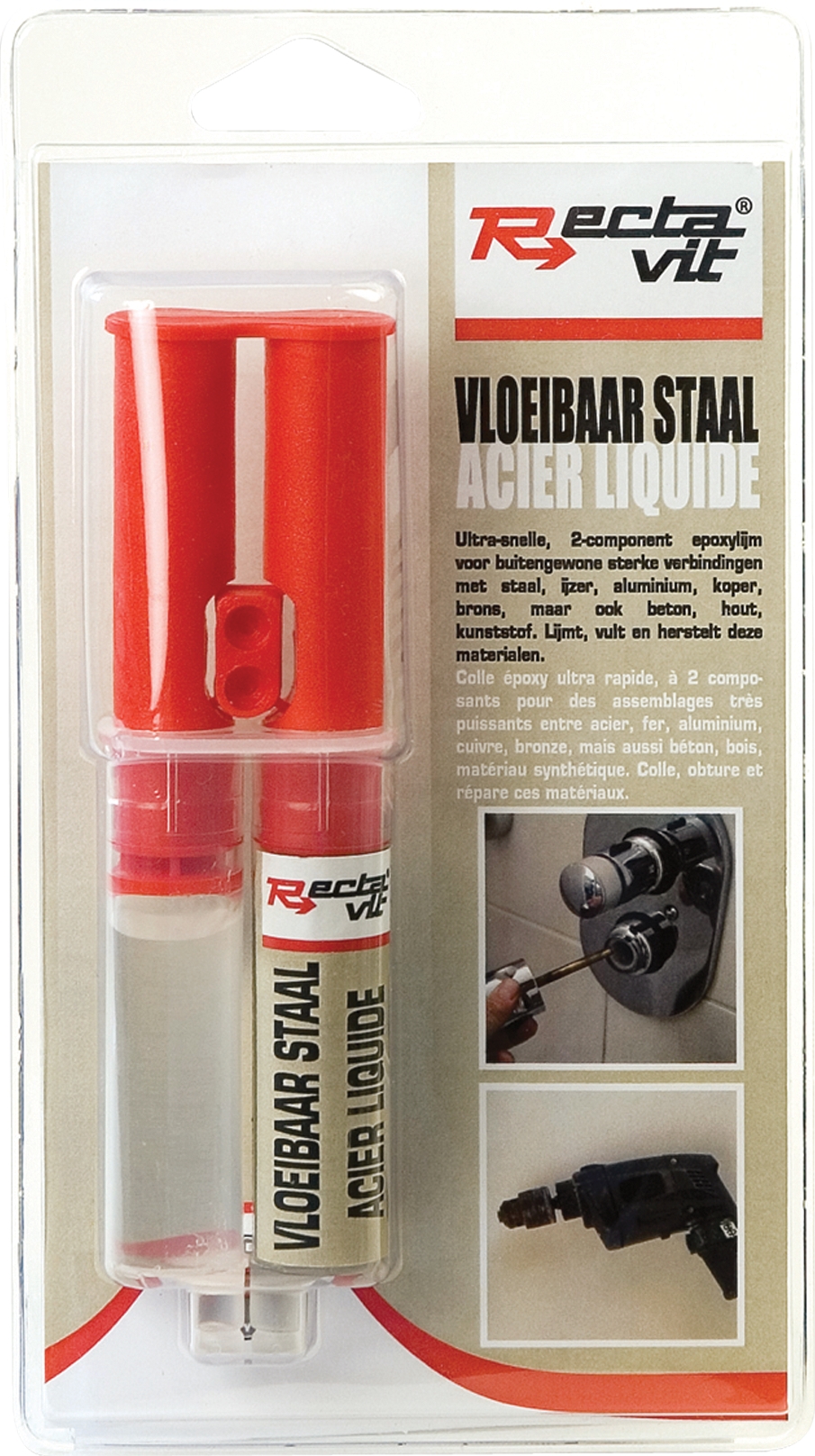 Rectavit Epoxy Acier Liquide 2C - Colle Epoxy Transparent 24ml