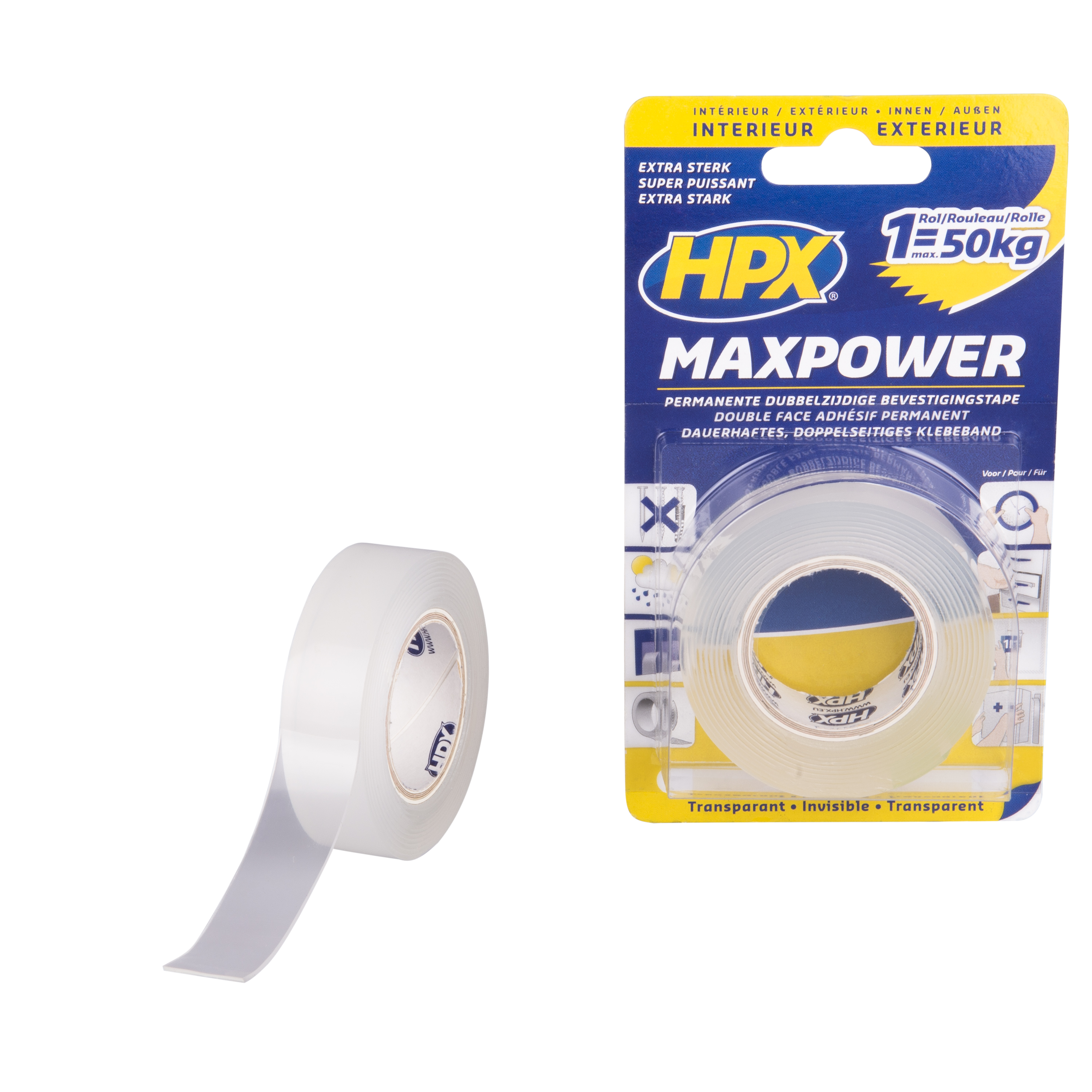 HPX ruban max power transparent double face - 19mm x 2m