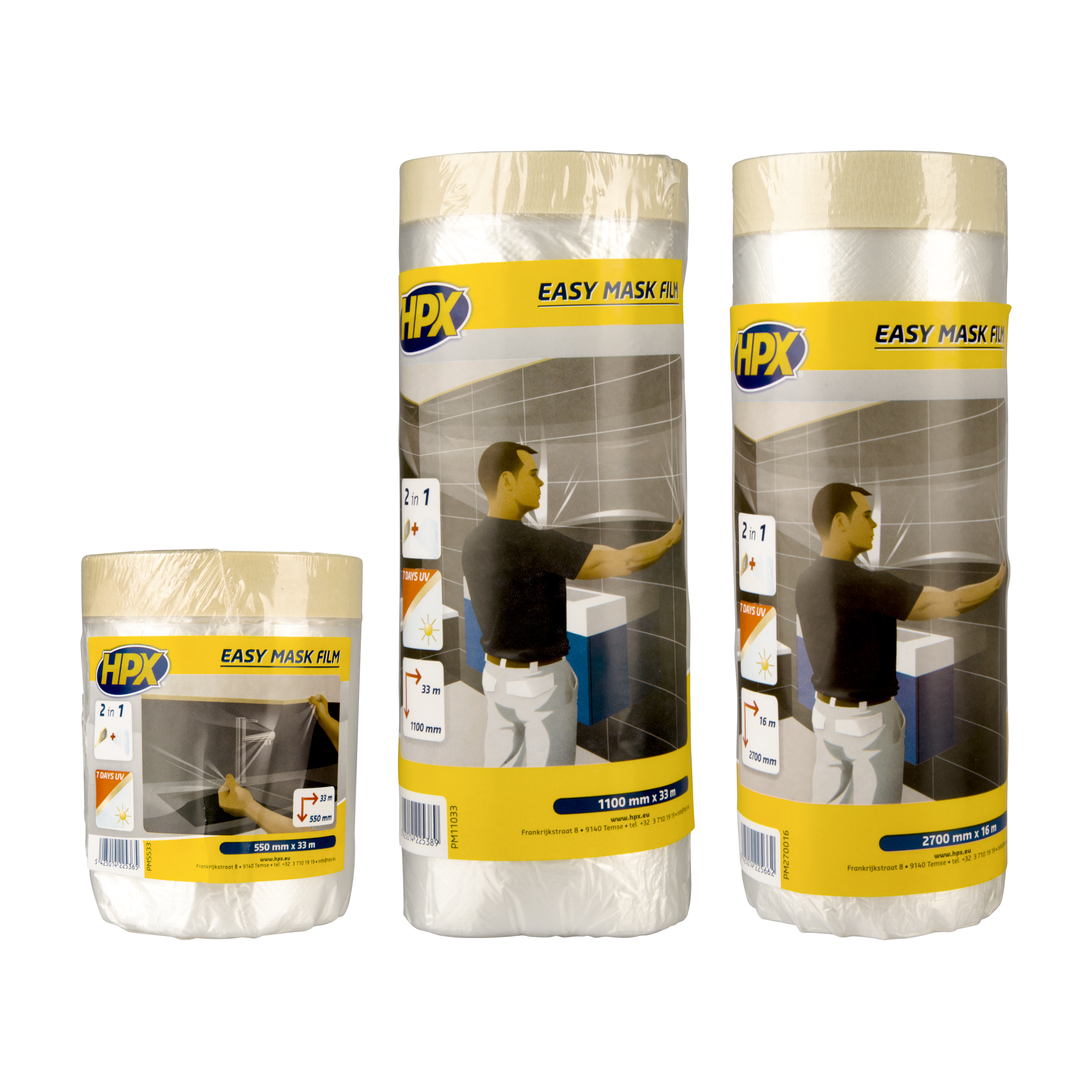 HPX Easy Mask Film afdekfolie Crêpepapier - 550mm x 33m