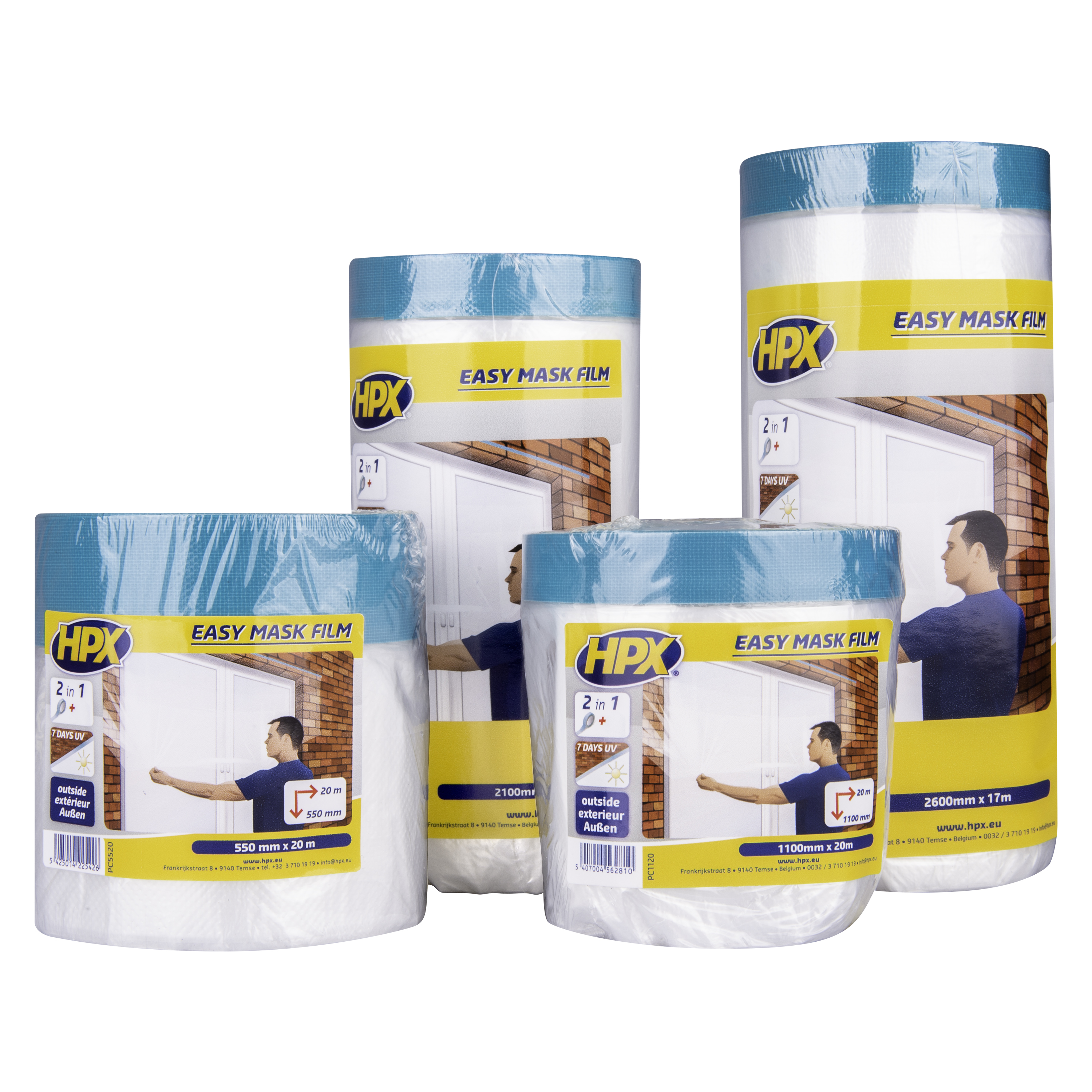 HPX Easy Mask Film Afdekfolie Cloth Tape - 550mm x 20m