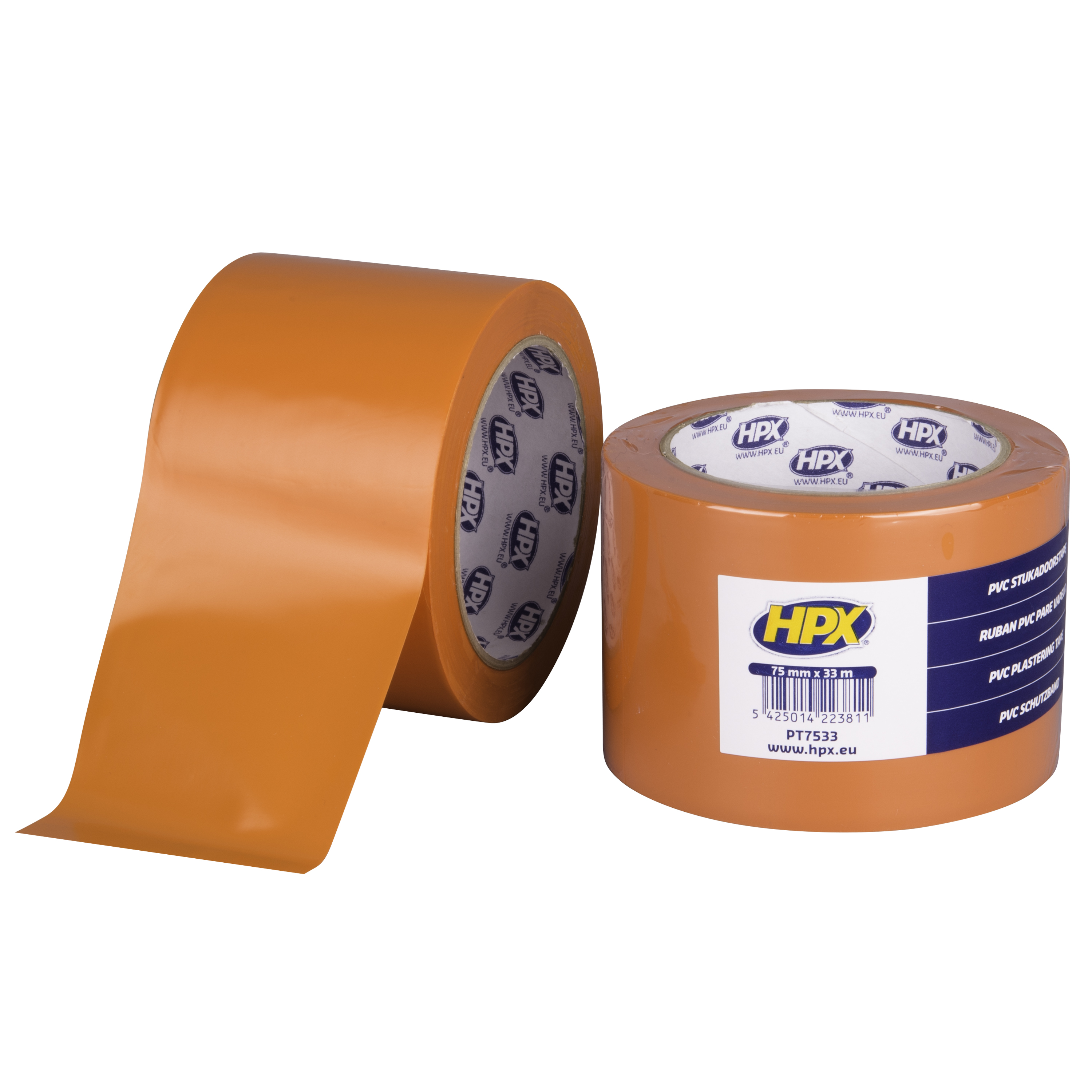 HPX PVC BESCHERMINGSTAPE - ORANJE 75MM X 33M