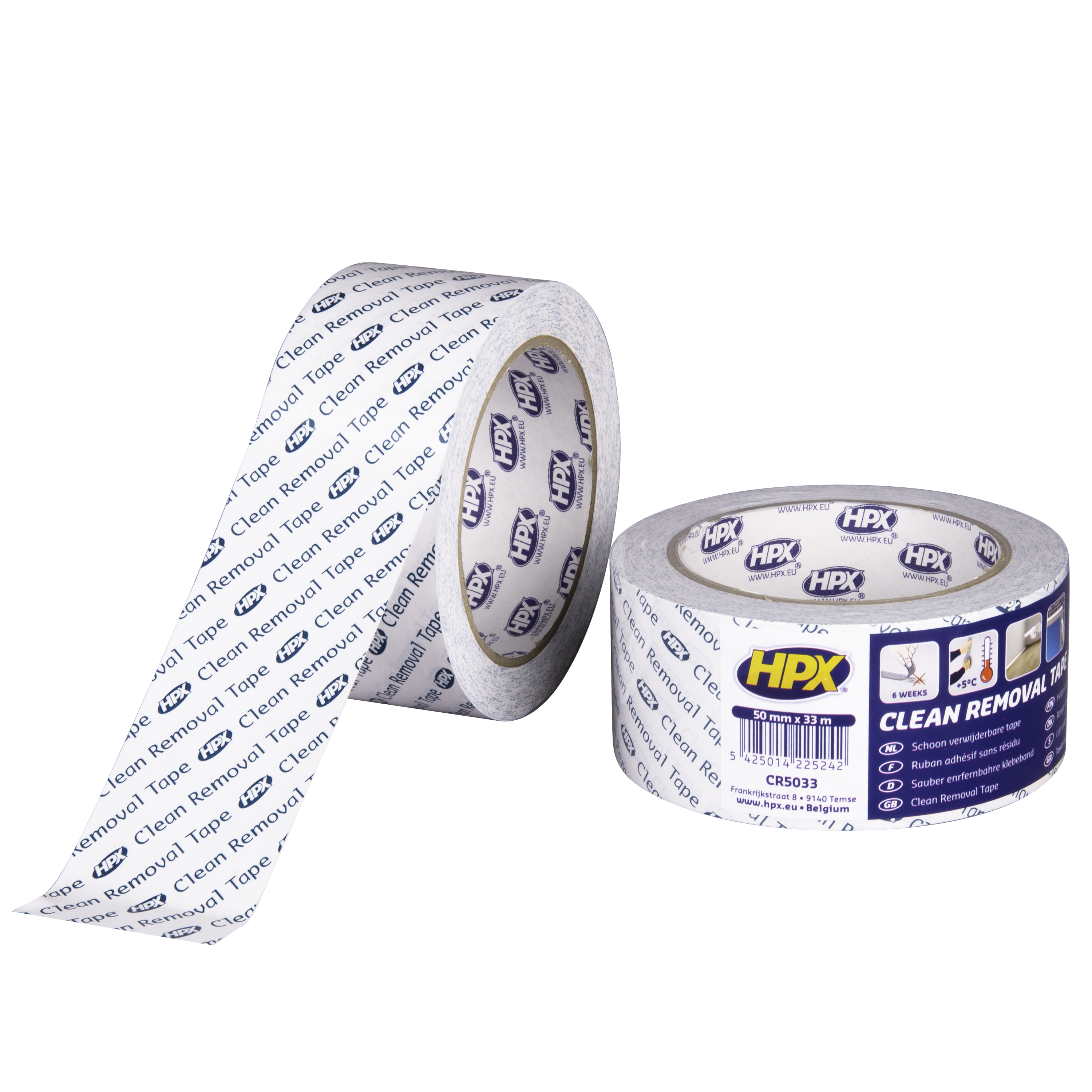 HPX SCHOONVERWIJDERBARE PVC TAPE - 50MM X 33M