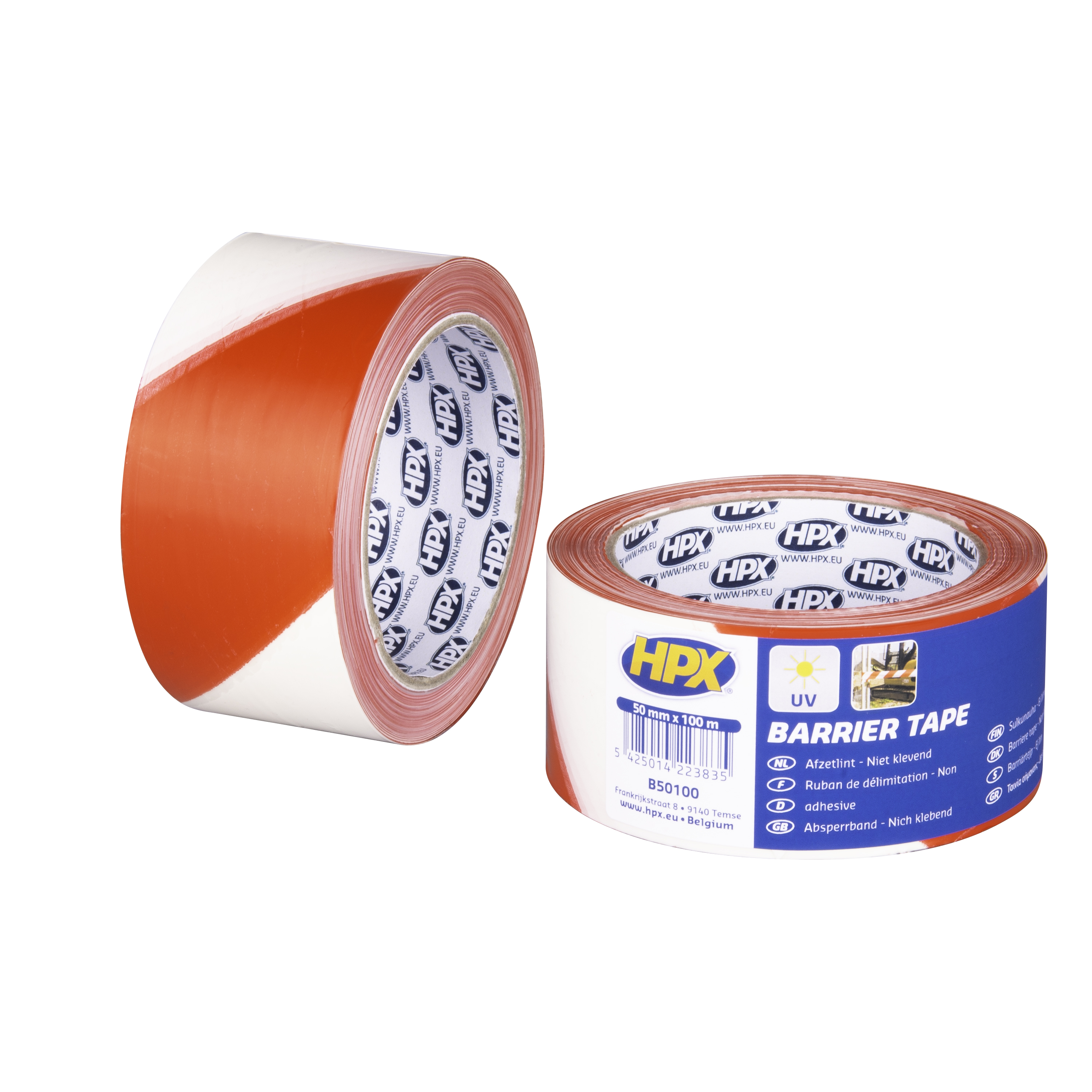 HPX AFZETLINT - WIT/ROOD 50MM X 100M