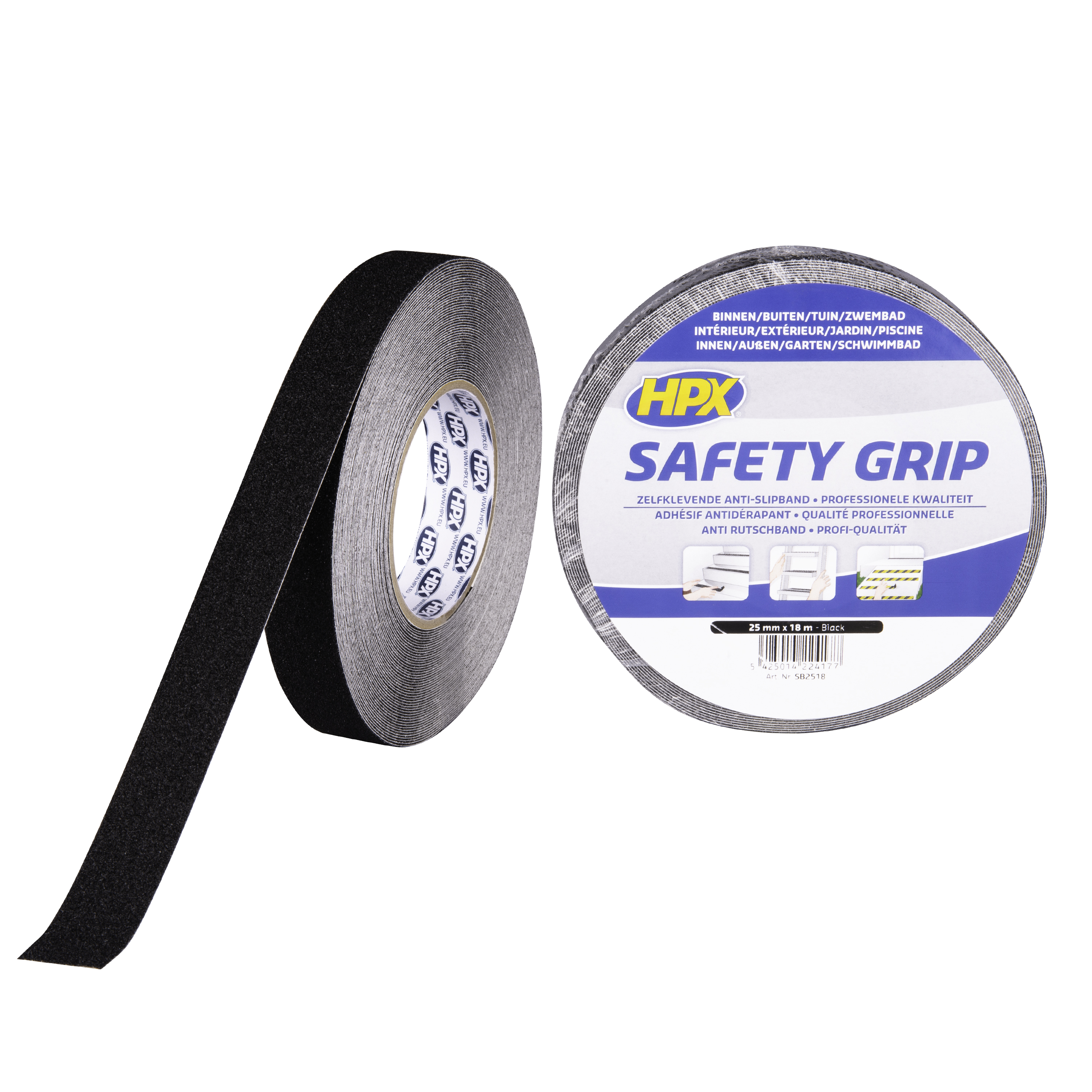 HPX ANTI-SLIP TAPE  - ZWART 25MM X 18M