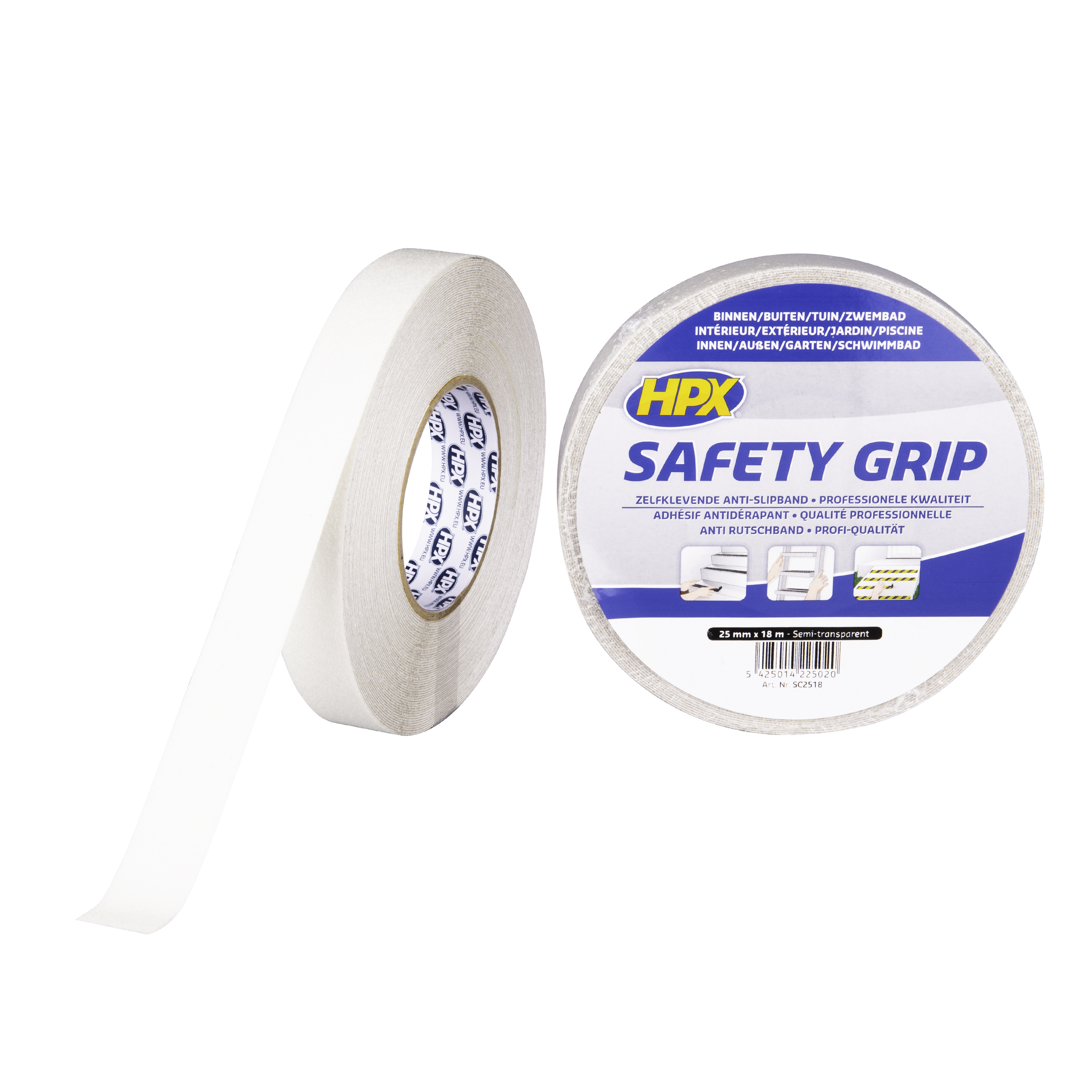 HPX ANTI-SLIP TAPE  - SEMI-TRANSPARANT 25MM X 18M