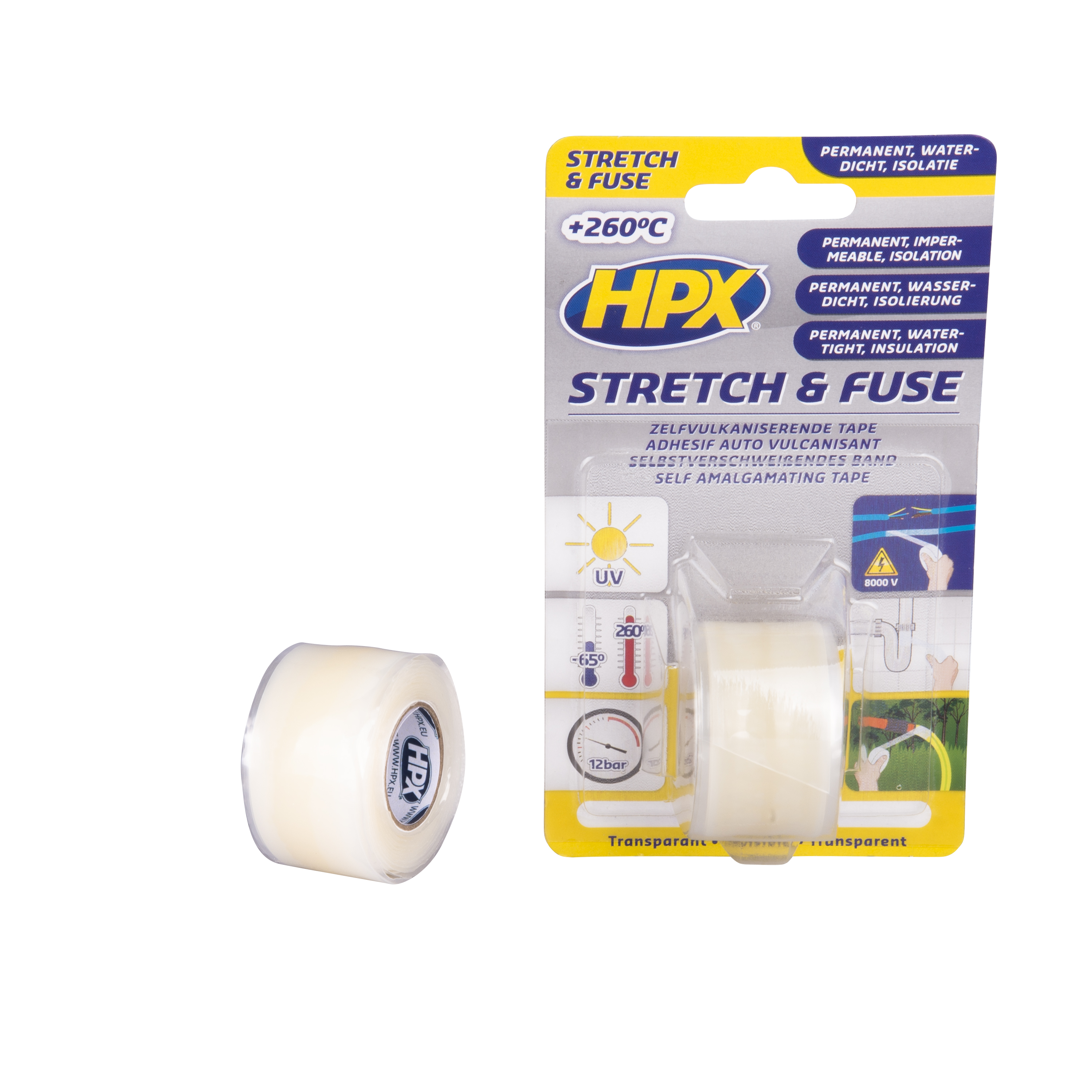 HPX STRETCH & FUSE ZELFVULKANISERENDE TAPE - TRANSPARANT 25MM X 1,80M