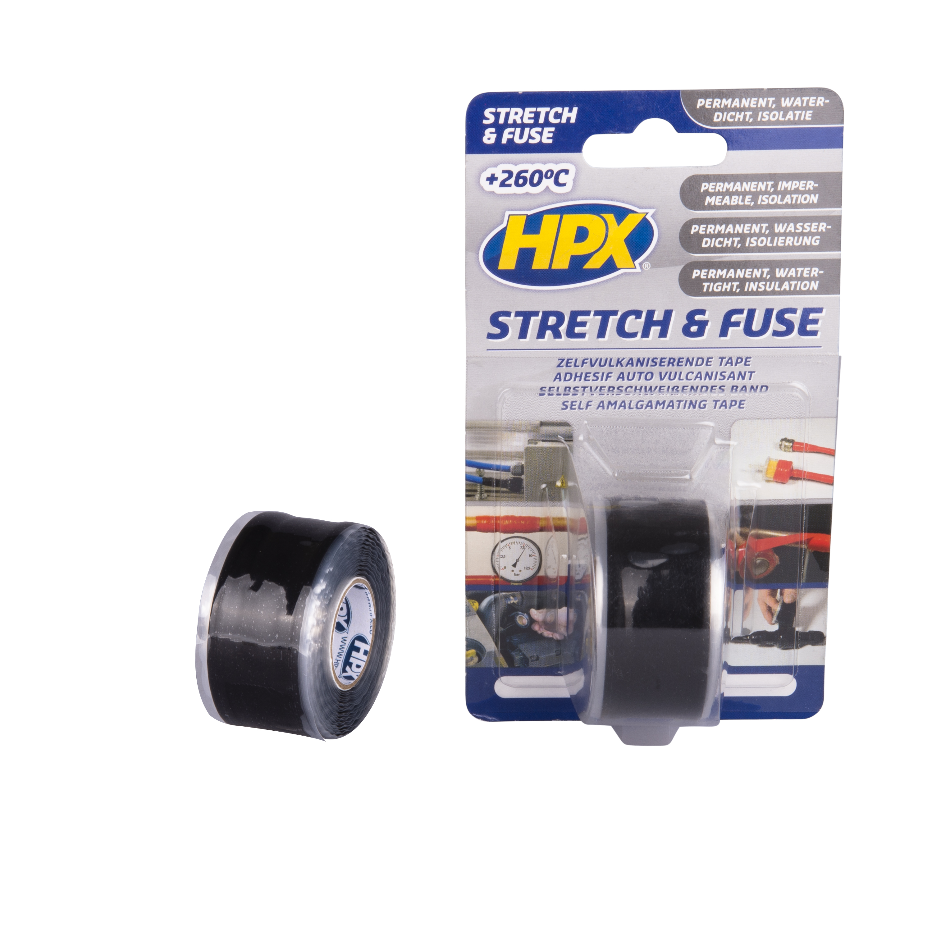 HPX STRETCH & FUSE ZELFVULKANISERENDE TAPE - ZWART 25MM X 3M
