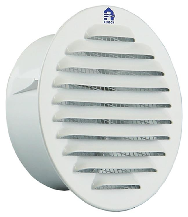 Renson inbouw schoepenrooster alu met gaas rond 435/R wit Ø100mm