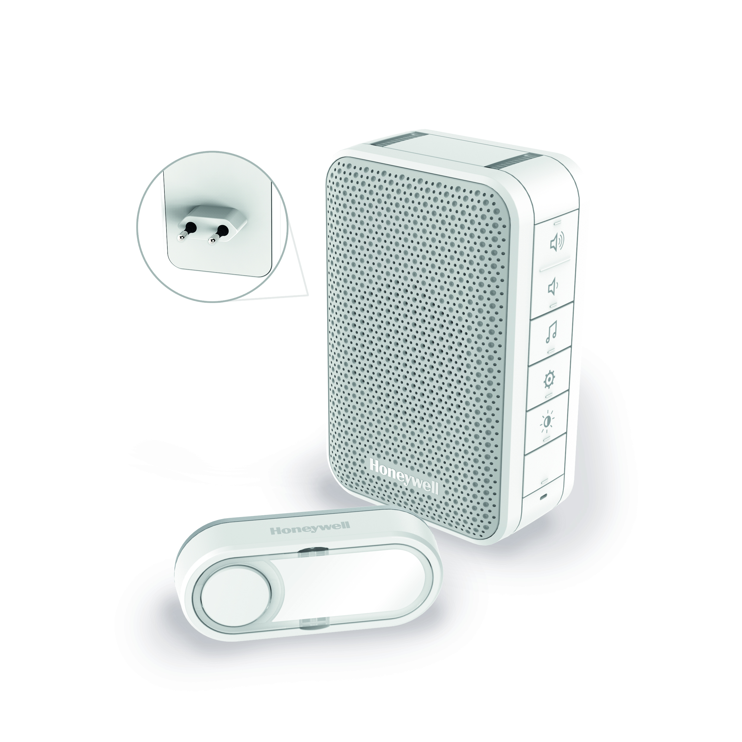 Honeywell sonnette sans fils avec plug-in blanc