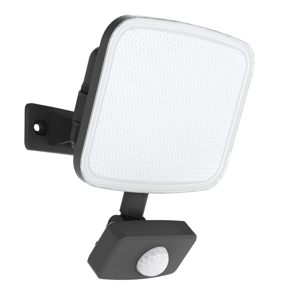 Xanlite projecteur mural LED noir avec détecteur de mouvement - 1600 lm (=100W) - IP44 - 6500k blanc froid