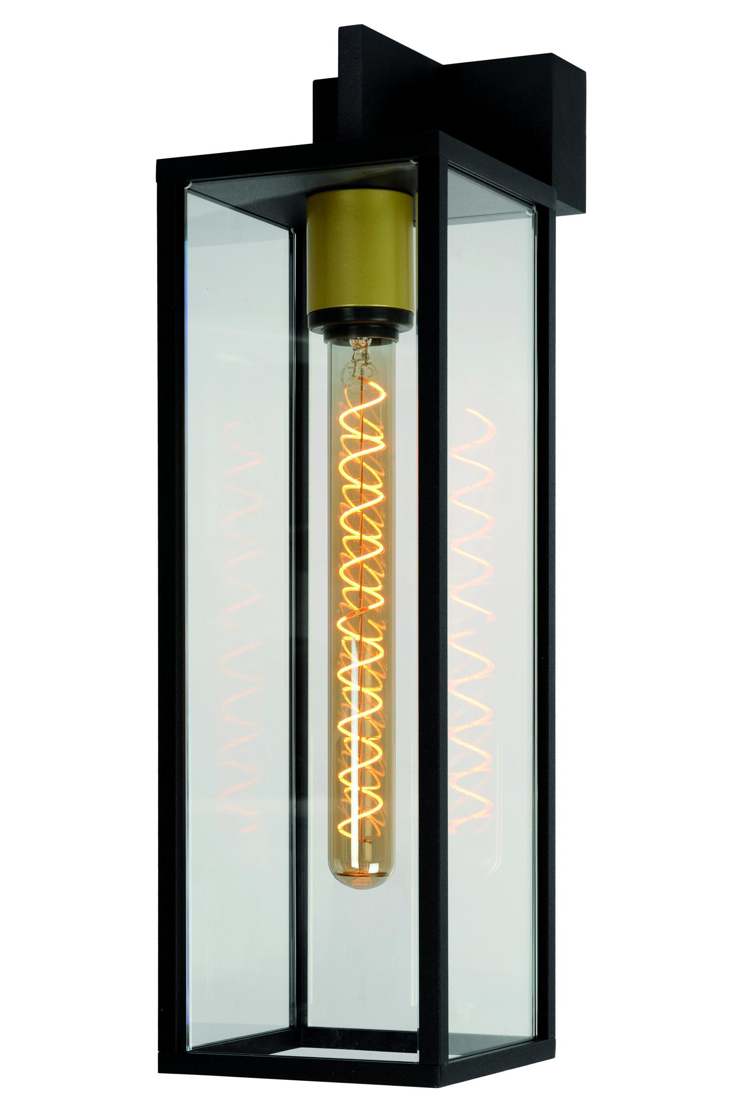 Lucide LAURENS - Wandlamp Buiten - 1xE27 - IP54 - Zwart