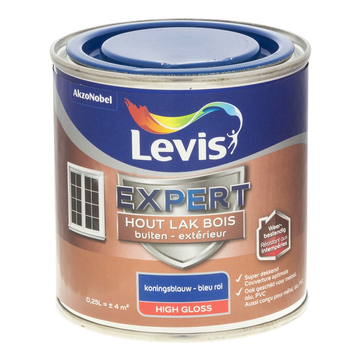 Levis Expert Hout Lak Buiten High Gloss 0.25l Koningsblauw