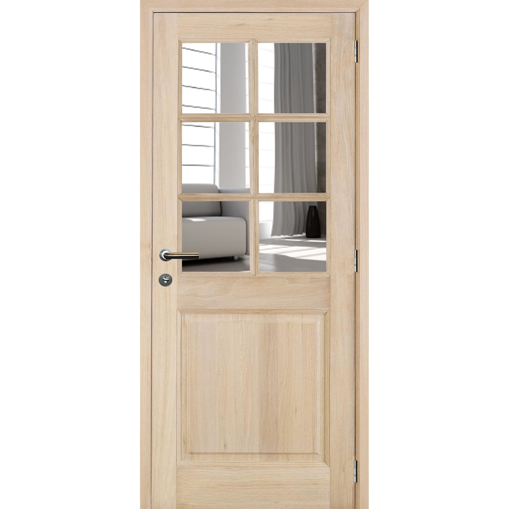 Porte forte chene M02 verre inclus 830x2015mm