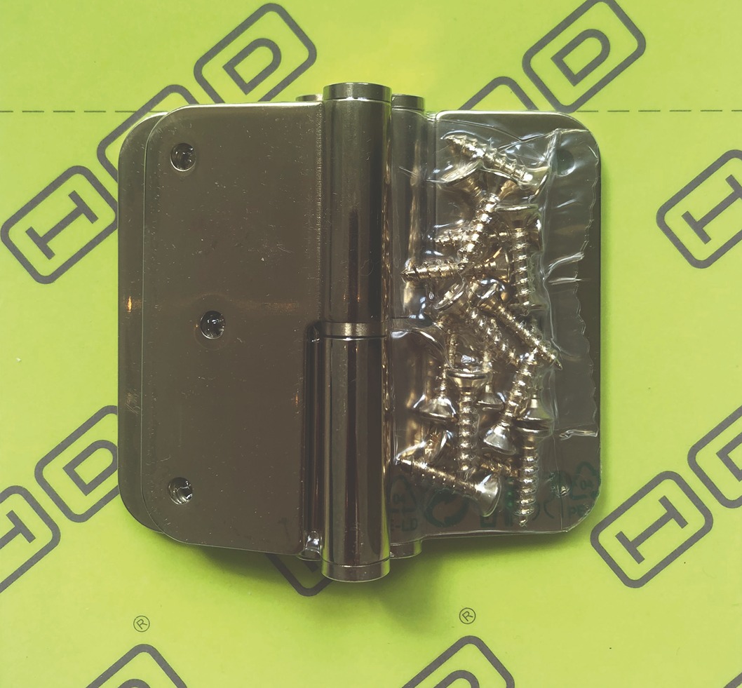 Paumelle Skin HDD 80x80x2,5mm Laiton Titane Droite (3 pces + vis)