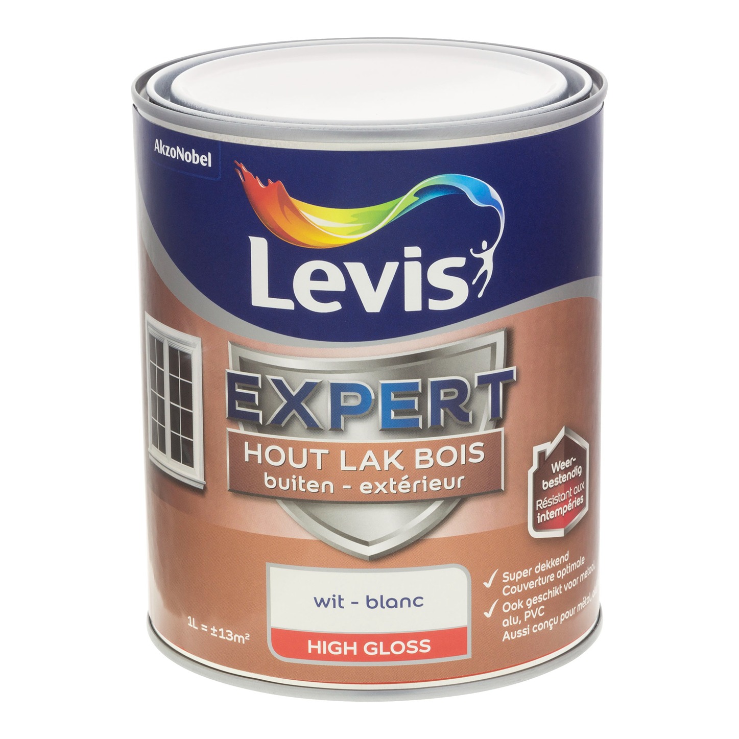 Levis Expert Hout Lak Buiten High Gloss 1l Wit