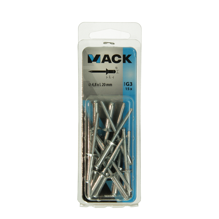 Mack rivets aveugle aluminium Ø4,8x20mm (15pcs)