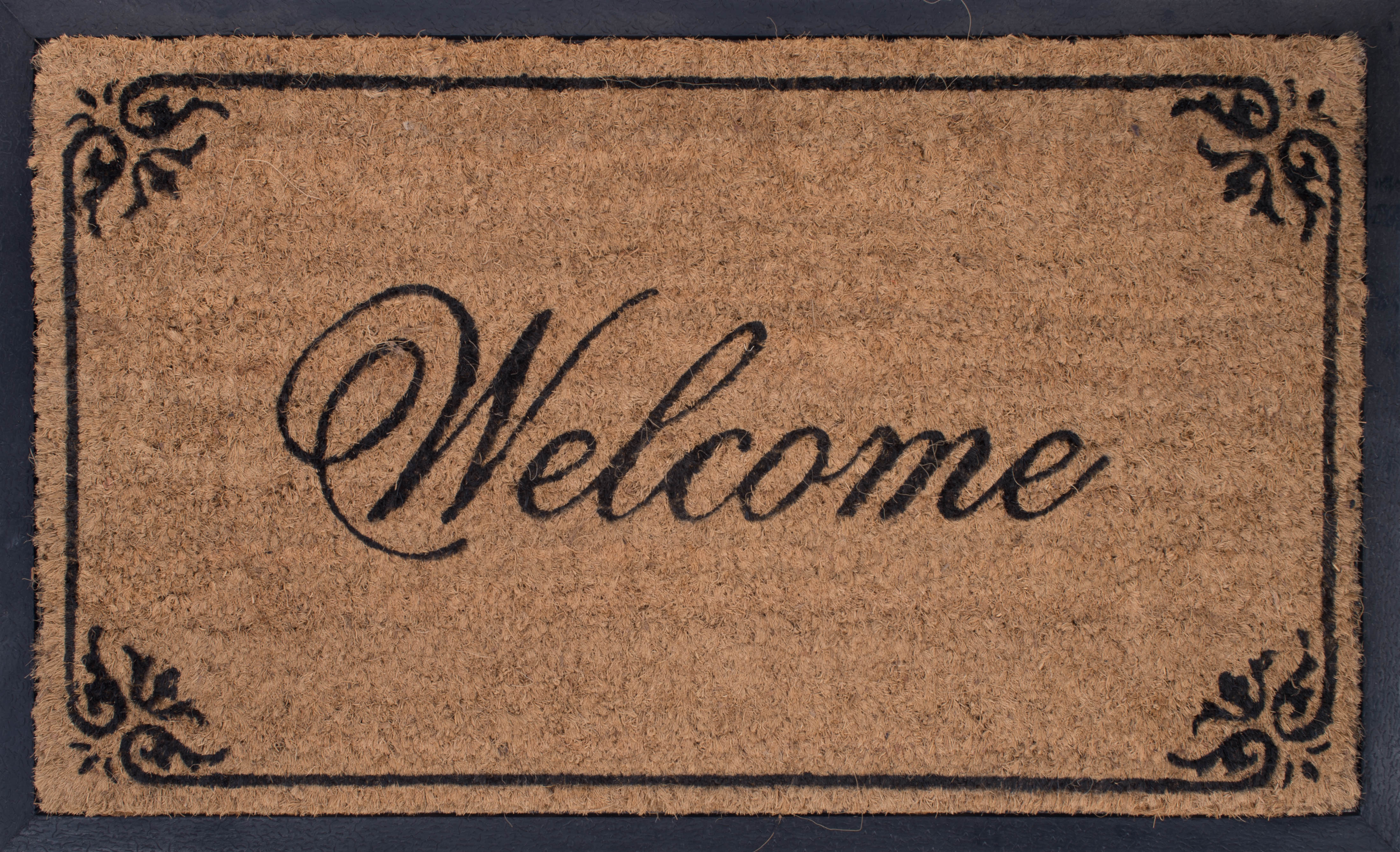 Tapis coco extérieur welcome naturel 45x75cm