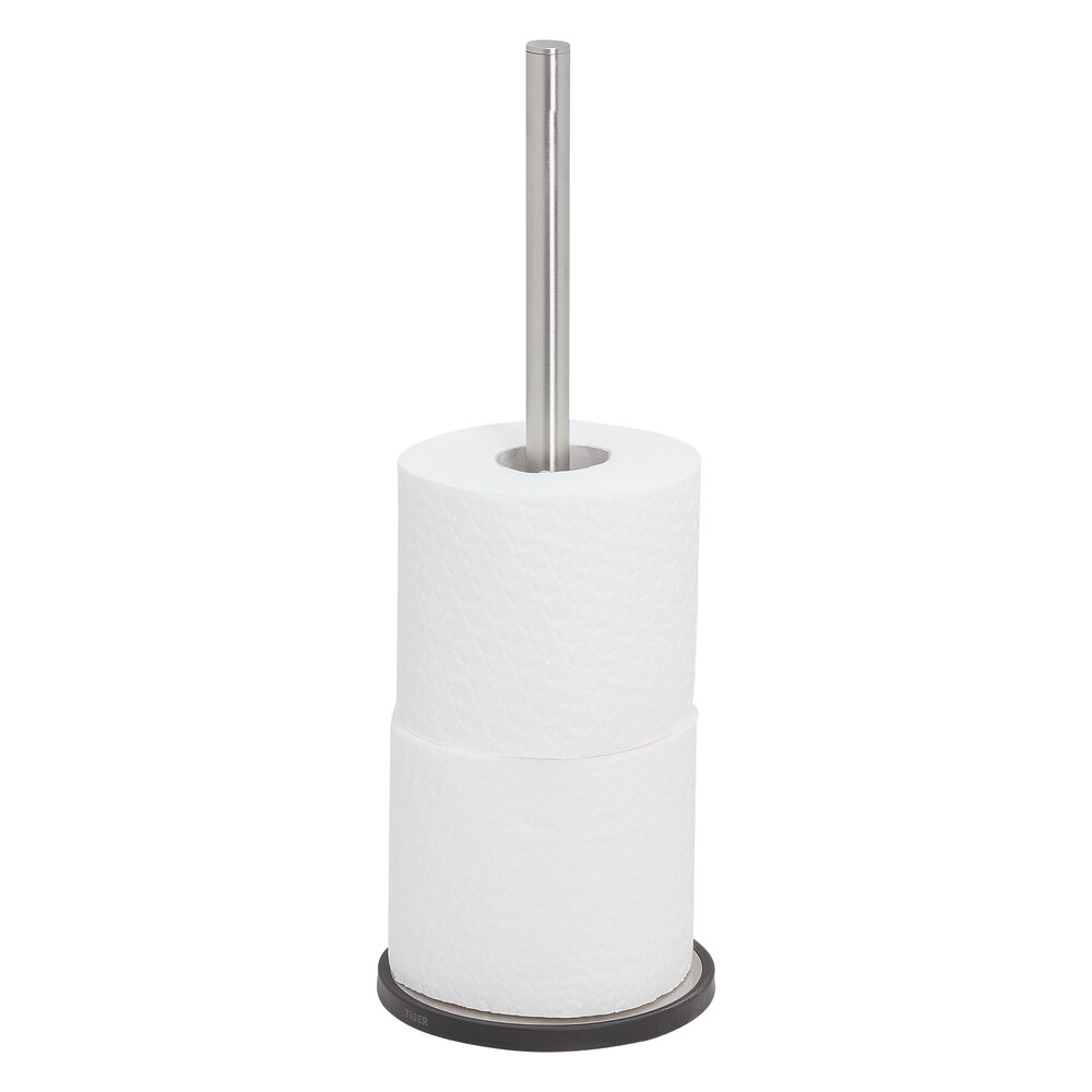 Tiger Tune Porte-rouleaux papier toilette de réserve autoportante Acier inoxydable brossé / Noir