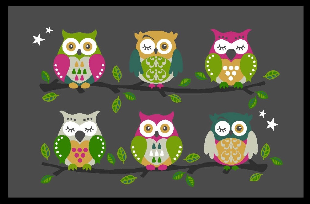 TAPIS owls on a tree 40X60cm