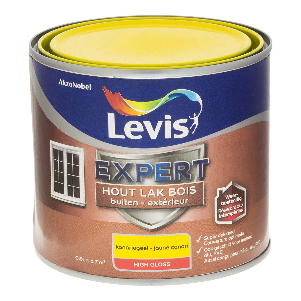 Levis Expert Hout Lak Buiten High Gloss 0.5l Kanariegeel