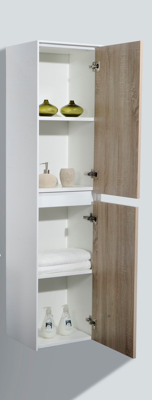 Sanimar 600595 Roma Kolomkast 160 Cm Wit/Wit Eiken Rechts