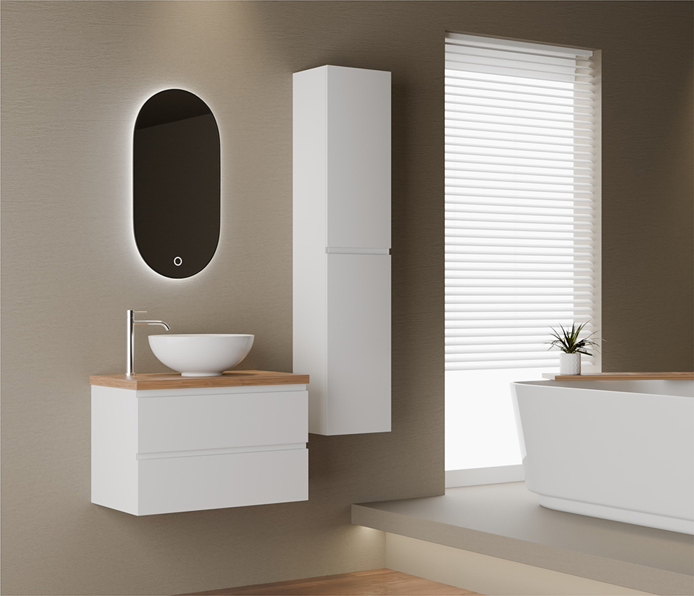 Sanimar 600864 Style onderkast 80x45x50 cm 2x lade - mat wit