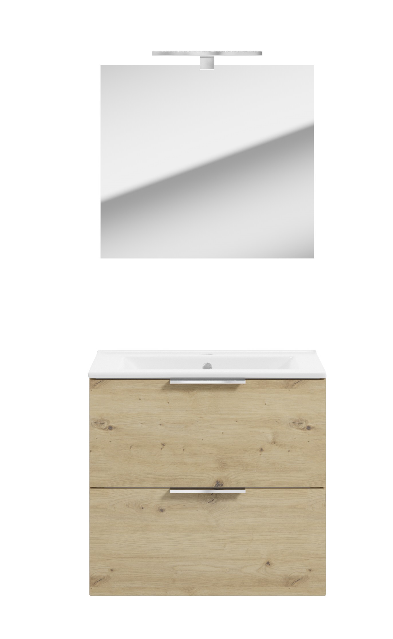 Sanimar 600101 Nova Pack onderkast/wastafel/spiegel met LED 60 cm - Artisan eik