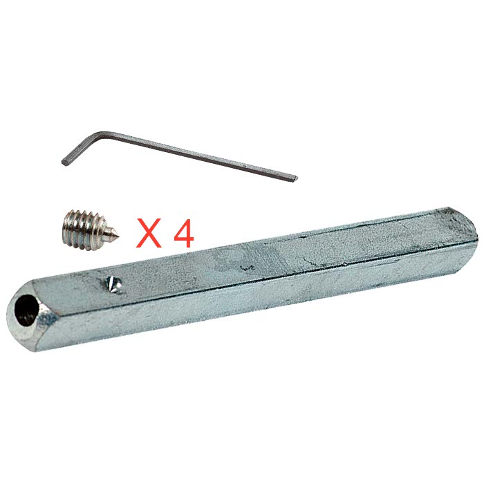 4 Heso vijs 5+ stift 80x8mm +sleutel