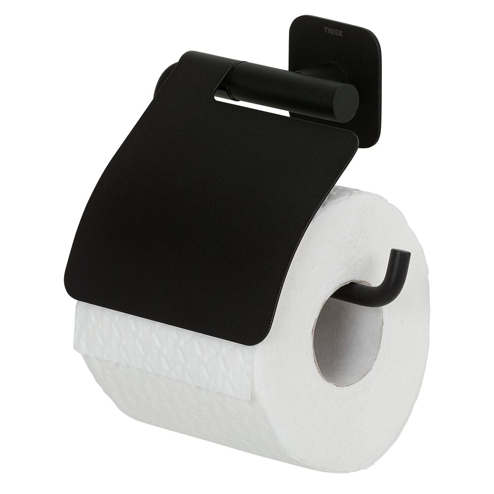 Tiger Colar Porte-rouleau papier toilette avec rabat Noir