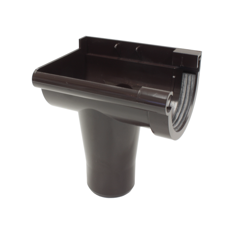 Naissance centrale pour gouttière PVC gris clair G80