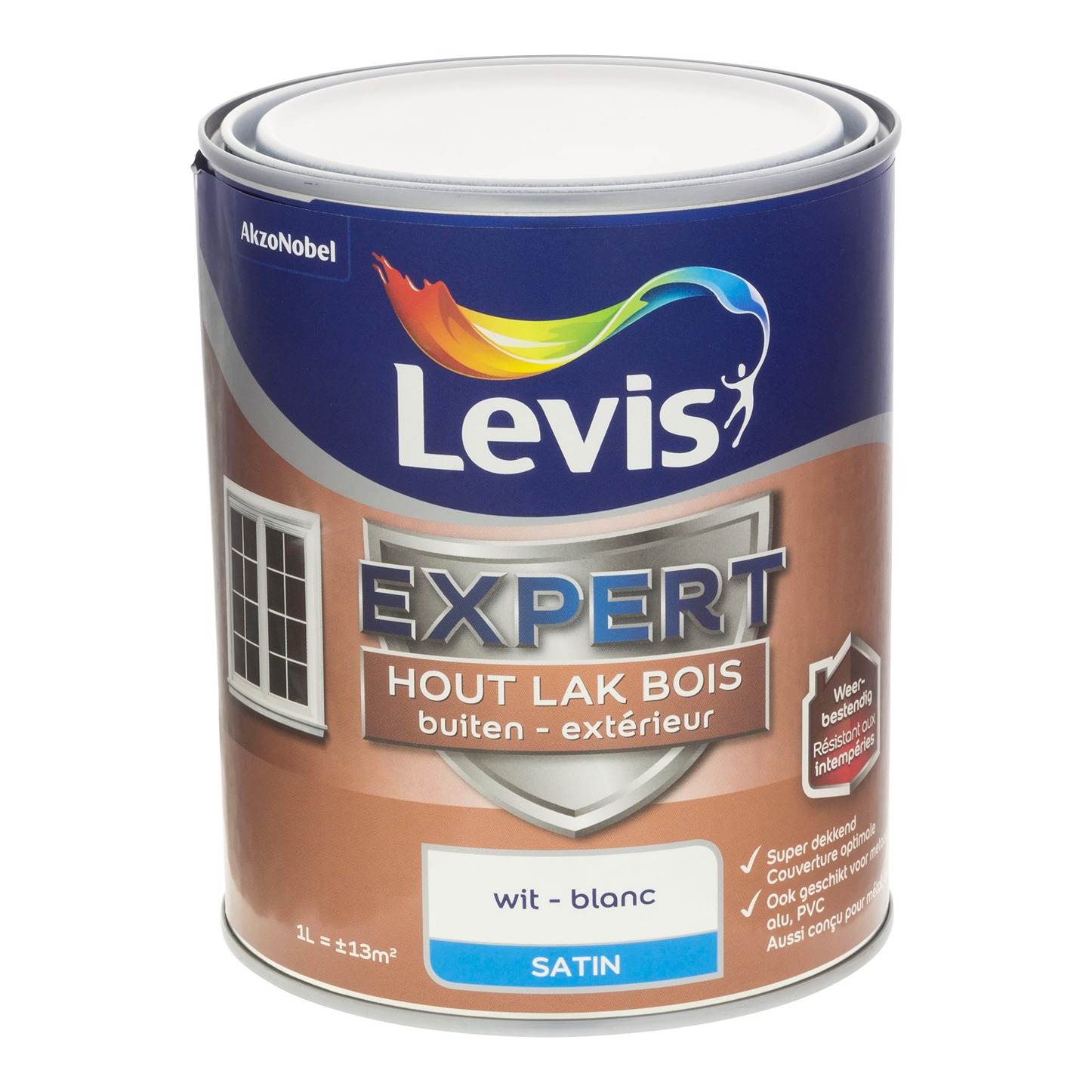Levis Expert Hout Lak Buiten Satin 1l Wit
