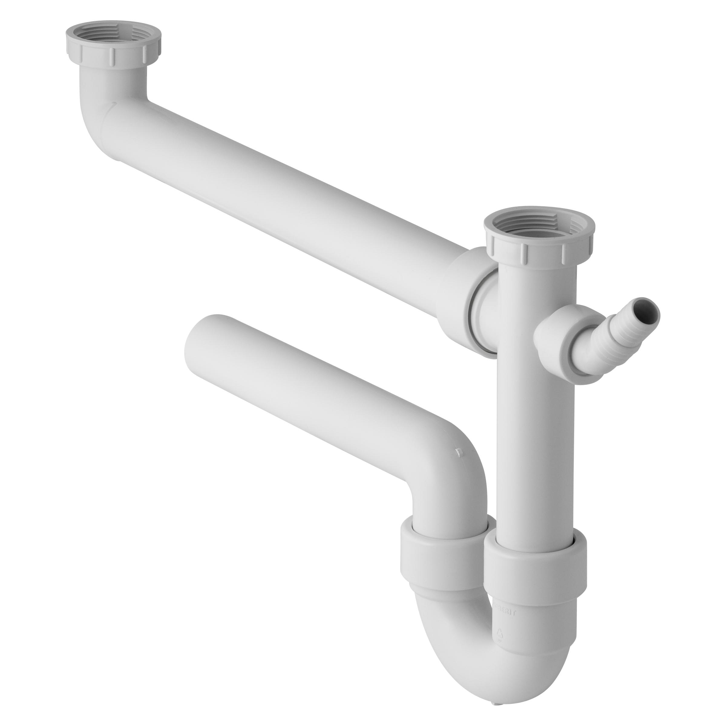 1 Geberit garniture d'évacuation pour évier (2 bacs) 6/4" x 40 mm - Polypropylène