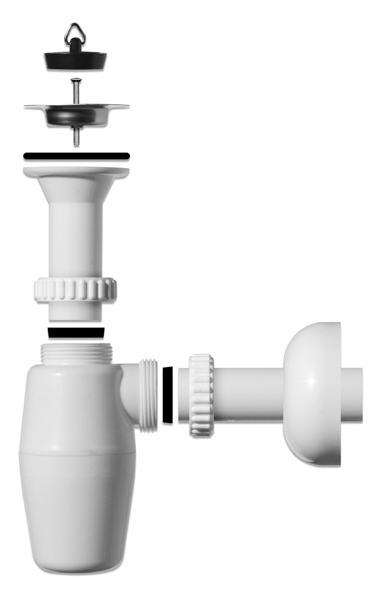 1 Siphon tubulaire avec crépine 5/4" x 32 mm - Polypropylène