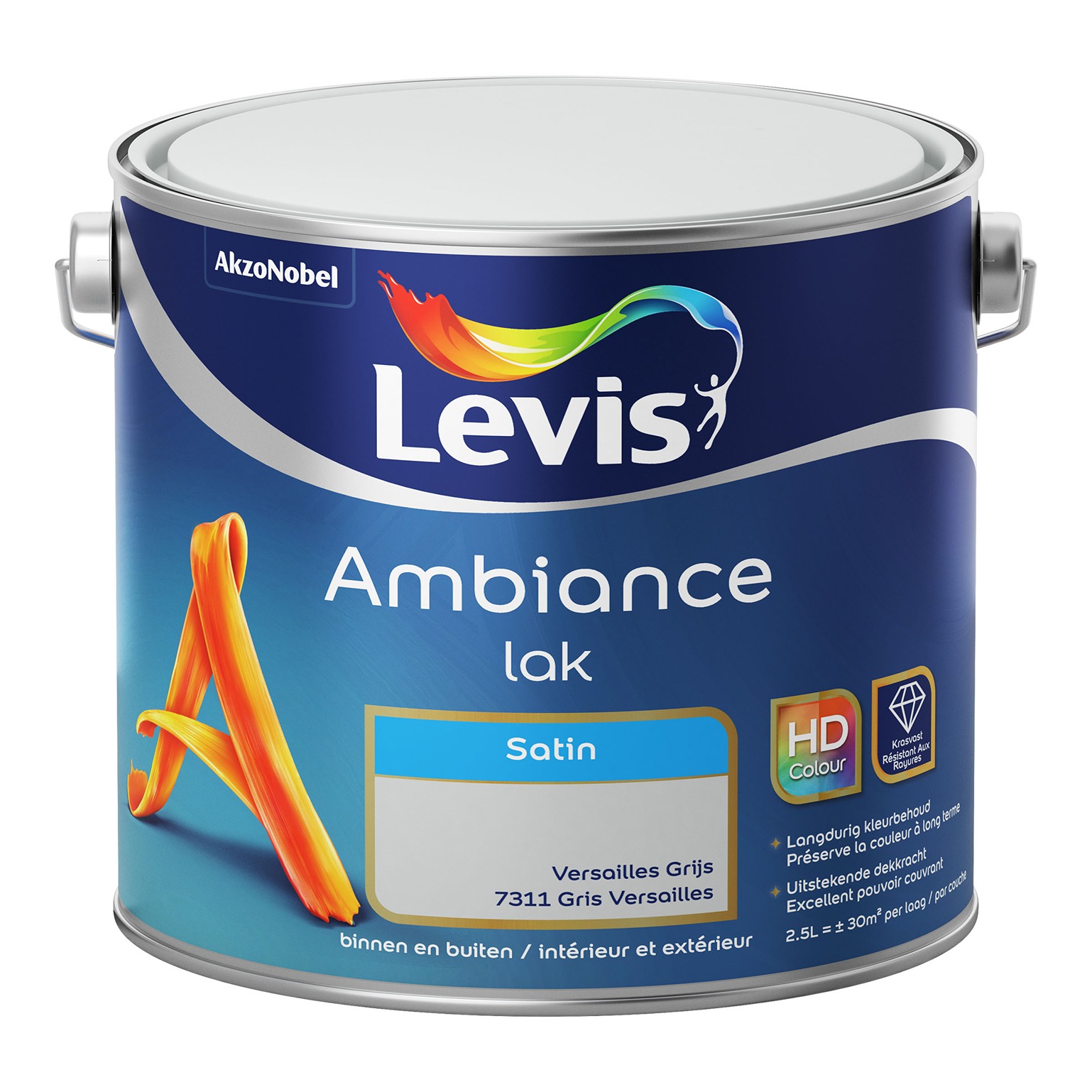 Levis Ambiance Lak Satin 2.5l Versaille Grijs