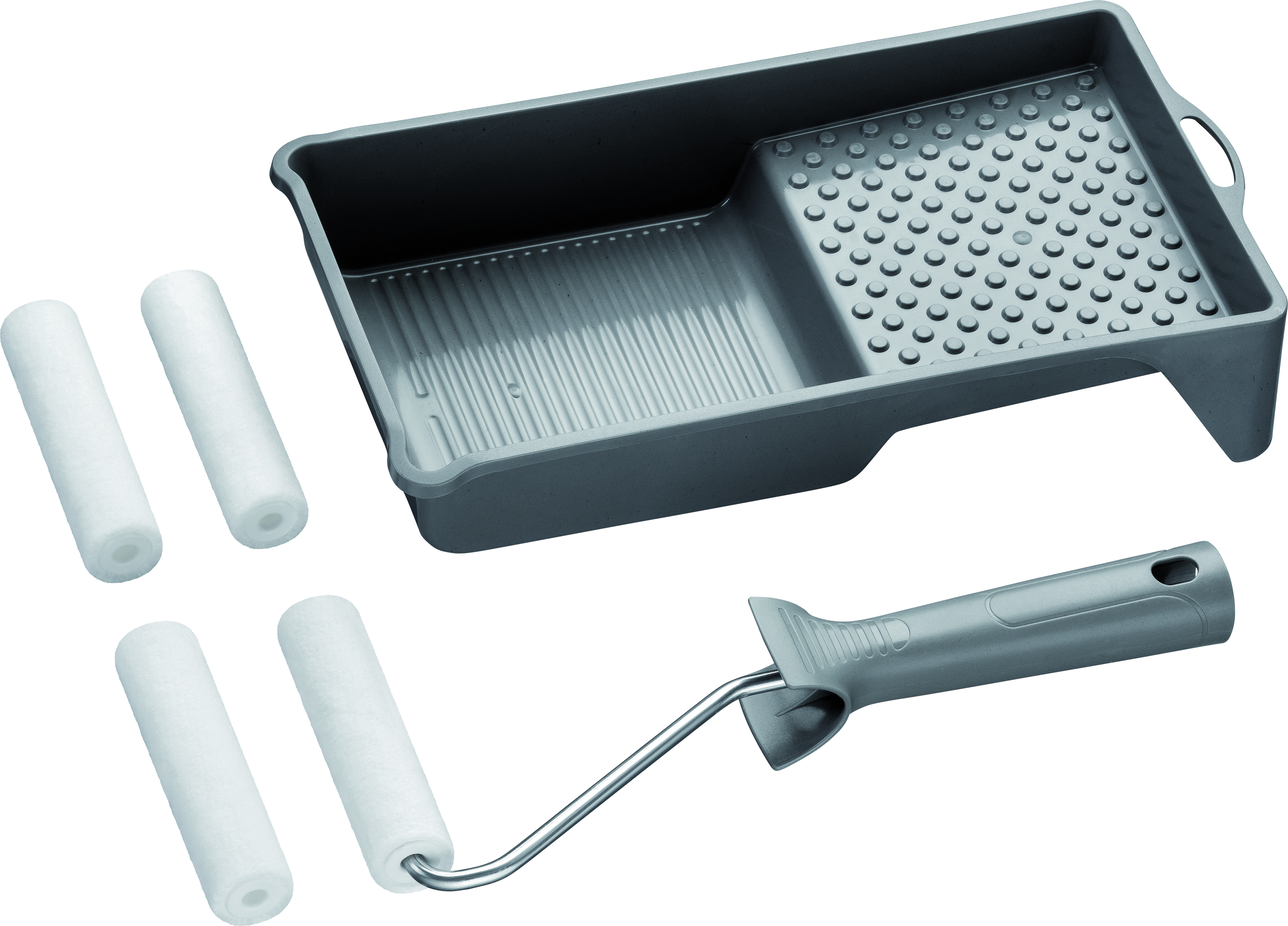 Set filtstar 4x rouleau de feutre 10cm + support et bac à peinture 