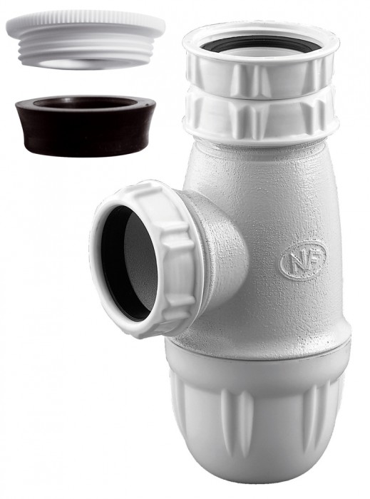 1 Siphon bouteille universel pour évier ou lavabo 5/4"-6/4" x 32-40 mm - Polypropylène