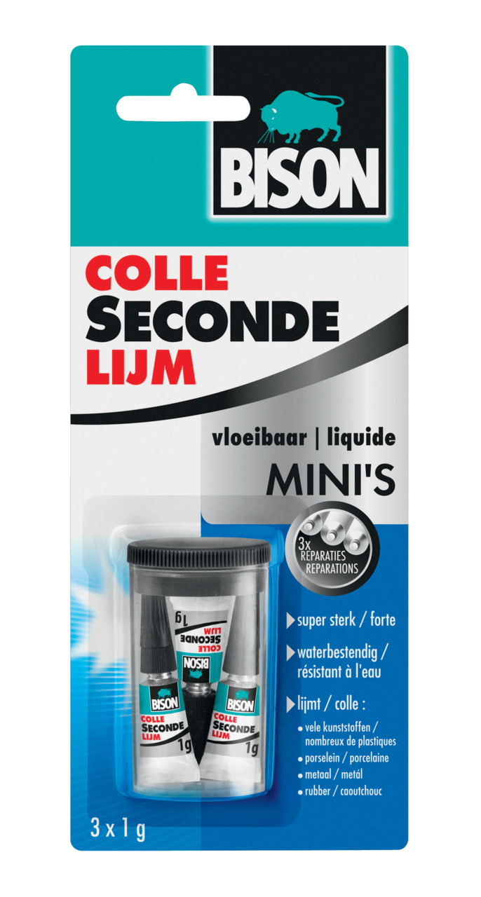 Bison Colle Instantanée Liquide Minis 3x0.8g