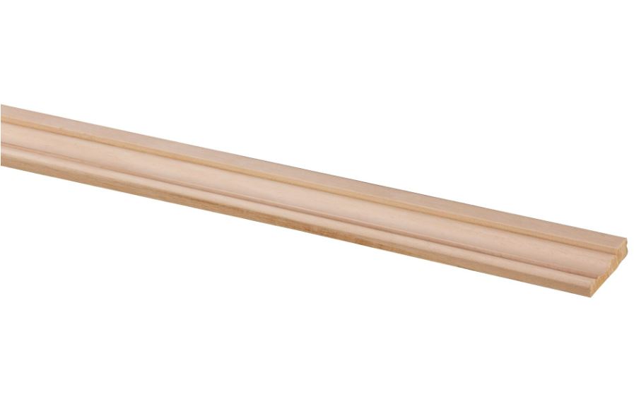 Chambranle bois dur blanc 8x33mm 240cm