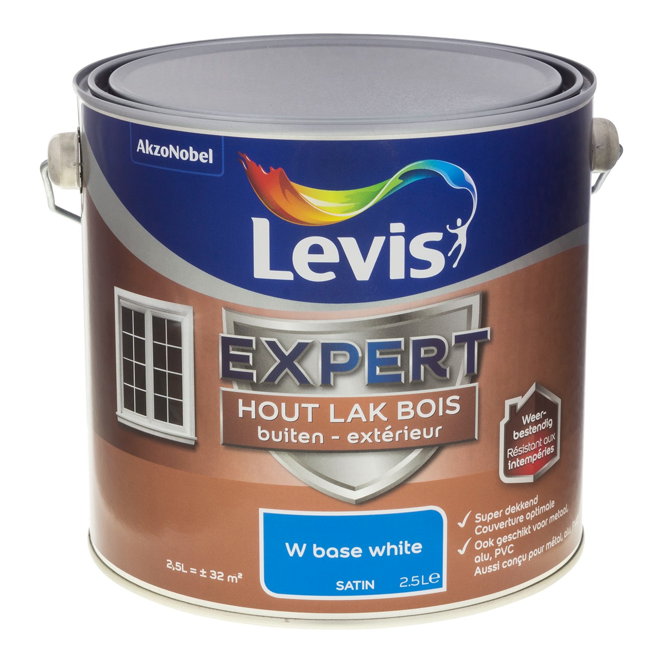 Levis Expert Hout Lak Buiten Satin Mix Wit - 2.5l