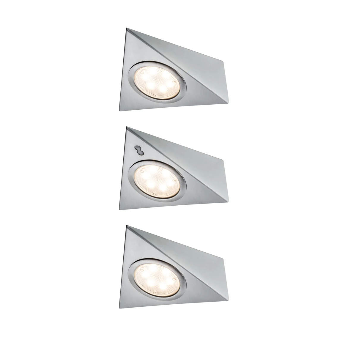 Paulmann Spot sous-meubles LED carré avec détecteur de mouvement 3x2,8W acier brossé
