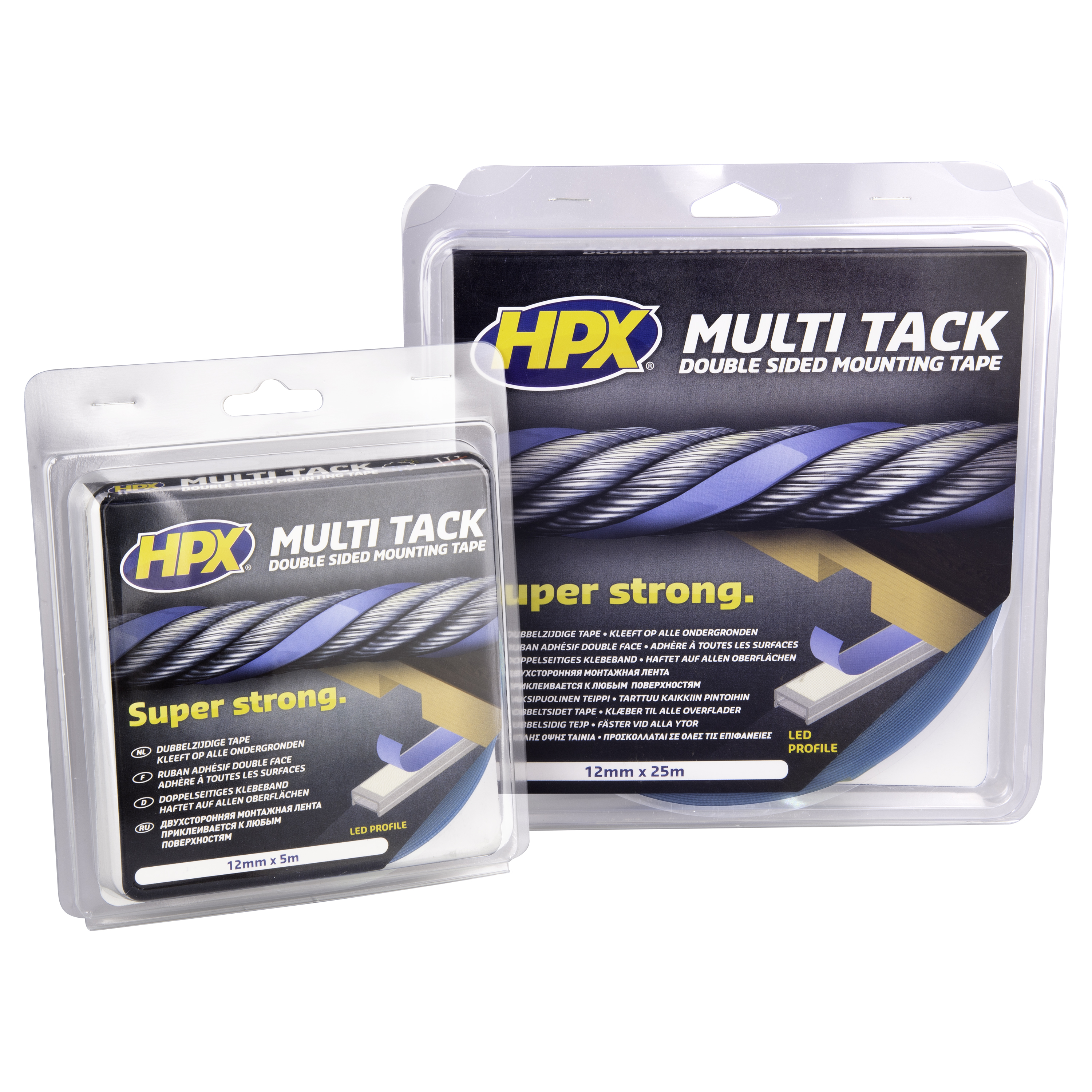 HPX DUBBELZIJDIGE MULTI-TACK TAPE - SEMI-TRANSPARANT 12MM X 5M