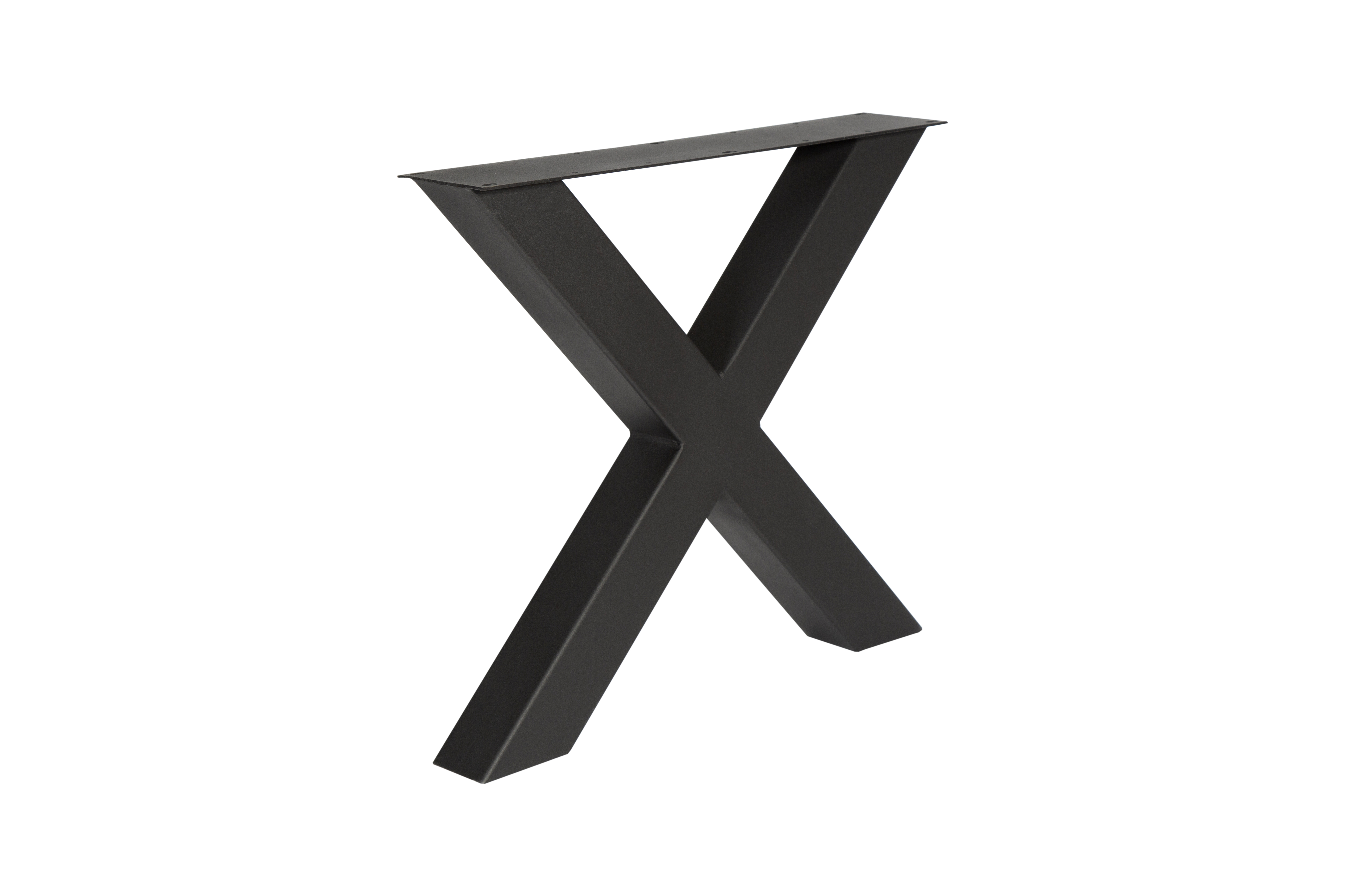 Pied de table modèle X - H71 B80cm profil 100x100mm noir (RAL9005)