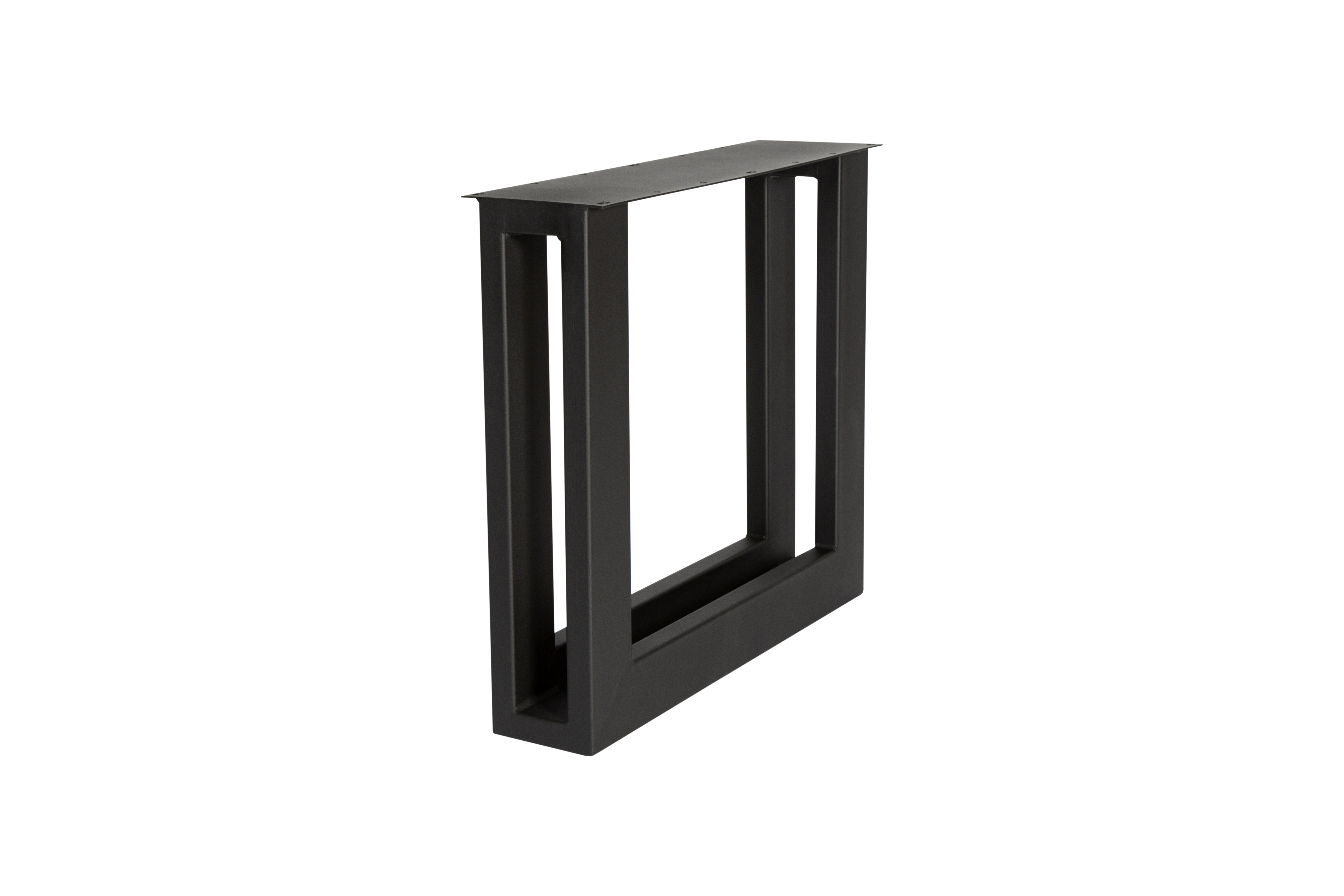 Pied de table modèle Double U - H71 L80cm profil 40x100mm(x2) noir (RAL9005)