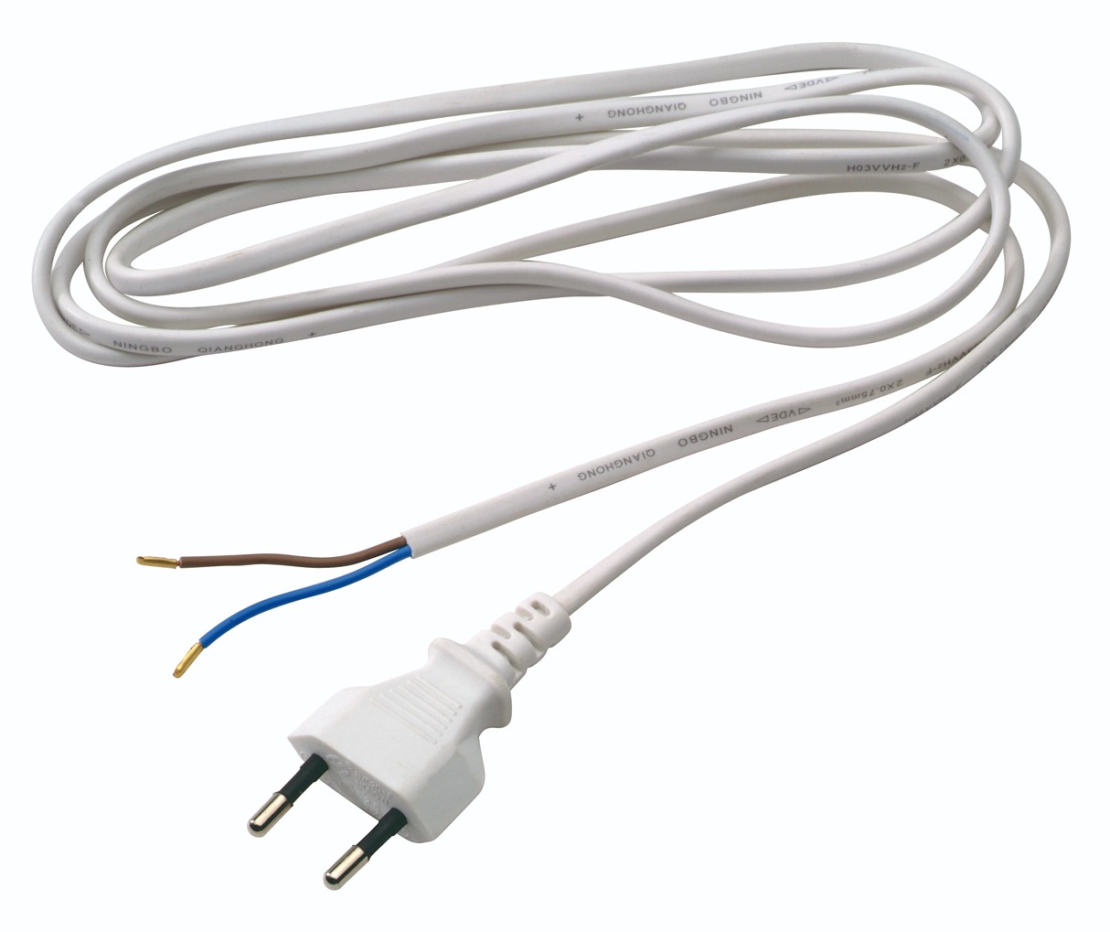 Cordon appareil 2X0.75 2M blanc