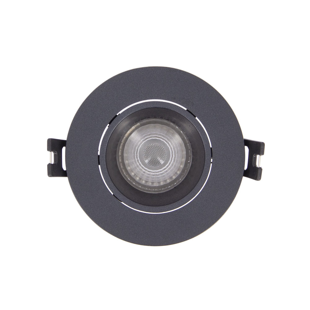 Xanlite spot encastrable LED rond noir GU10 - 345 lm (=50W) - IP20 - 2700k blanc chaud (ampoule incl)