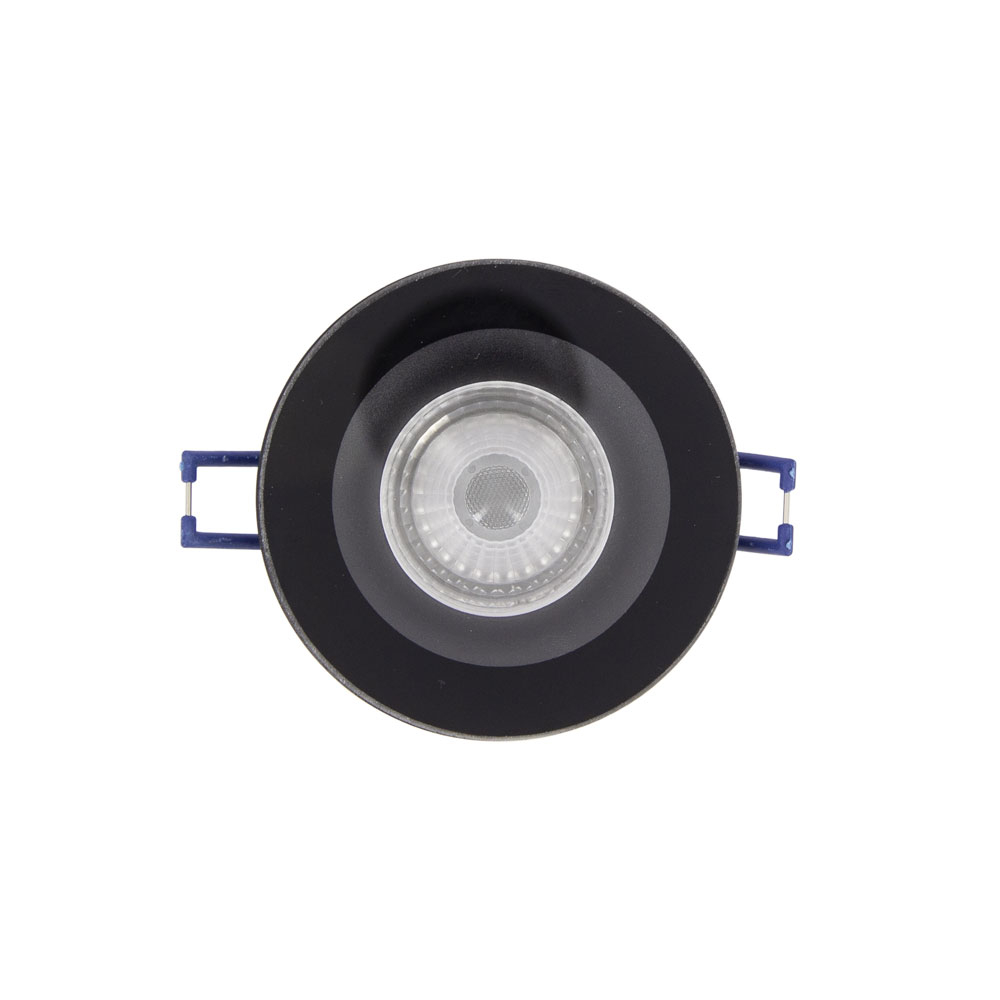 Xanlite spot encastrable LED rond noir finition aluminium GU10 - 345 lm (=50W) - IP44 - 4000k blanc neutre (ampoule incl)