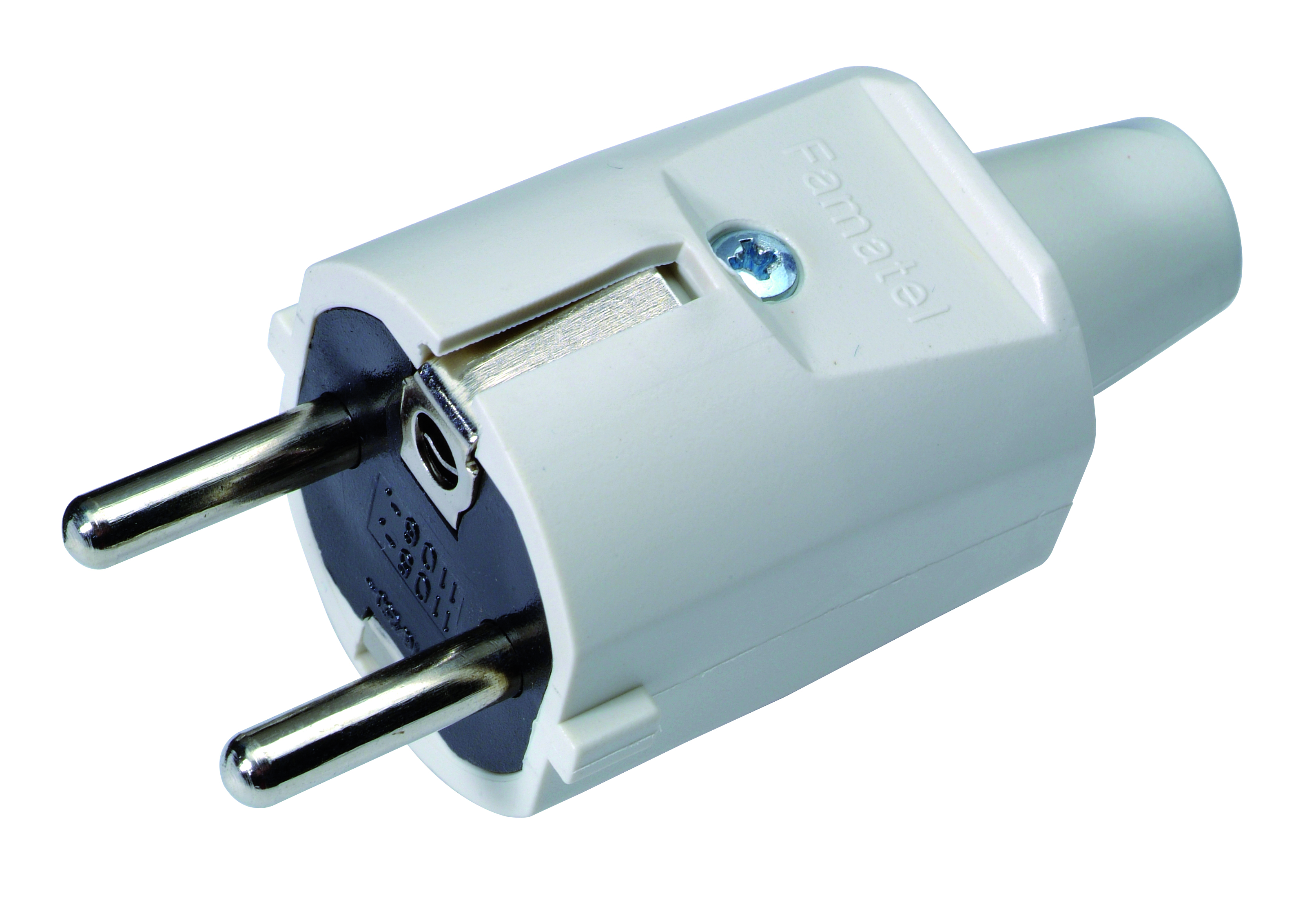 STEKKER PVC 2P+A WIT