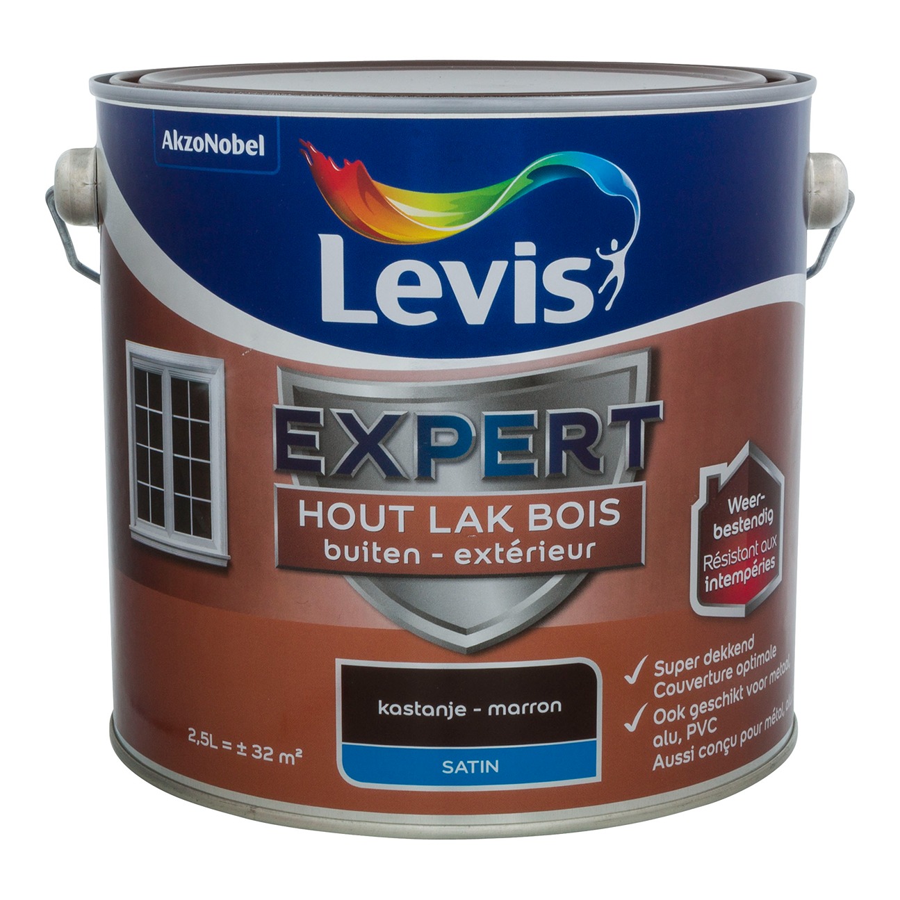 Levis Expert Lak Bois Extérieur Satin 2.5l Marron