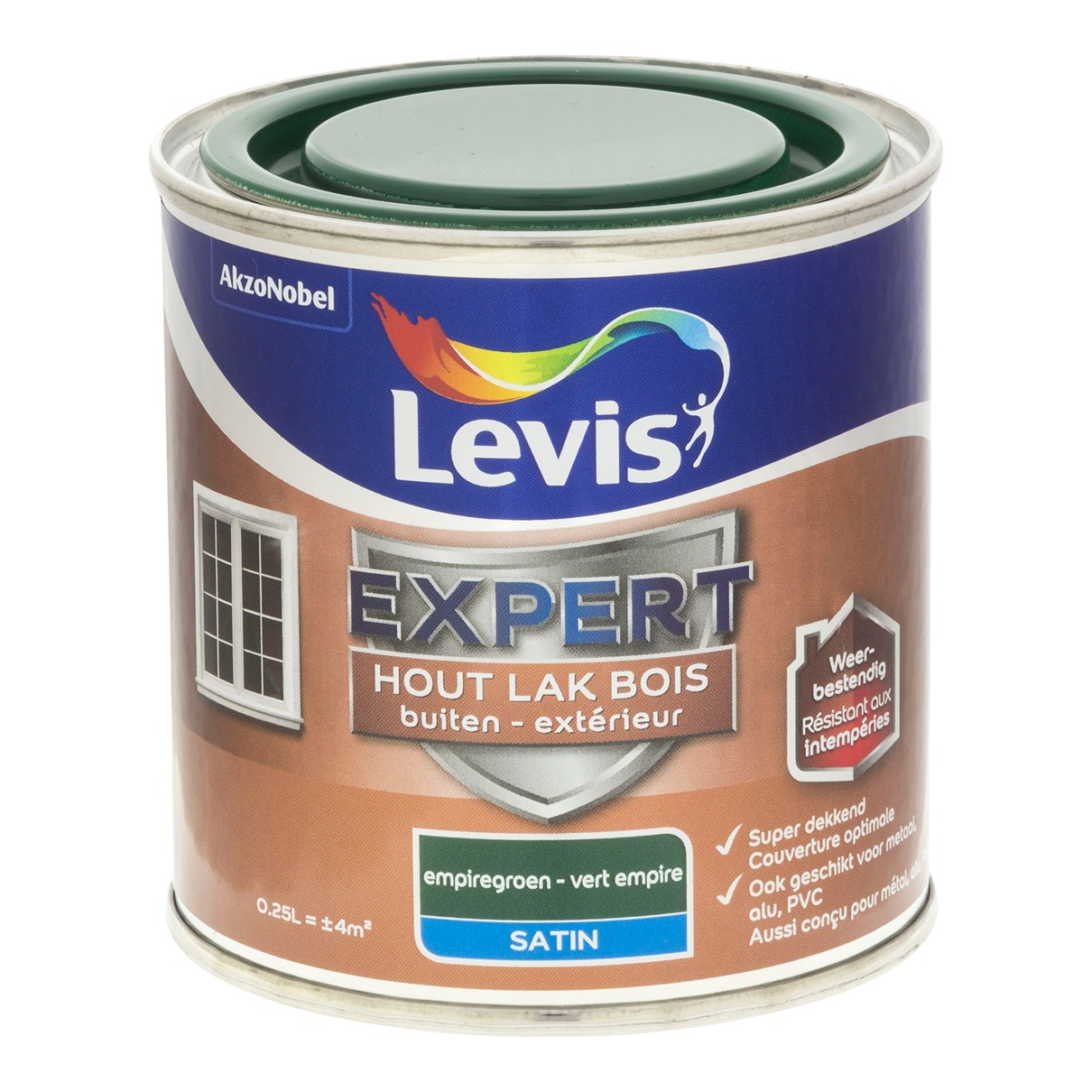 Levis Expert Hout Lak Buiten Satin 0.25l Empiregroen