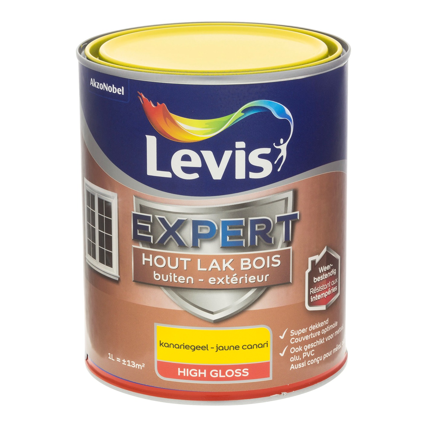 Levis Expert Lak Bois Extérieur High Gloss 1l Jaune Canari 4659